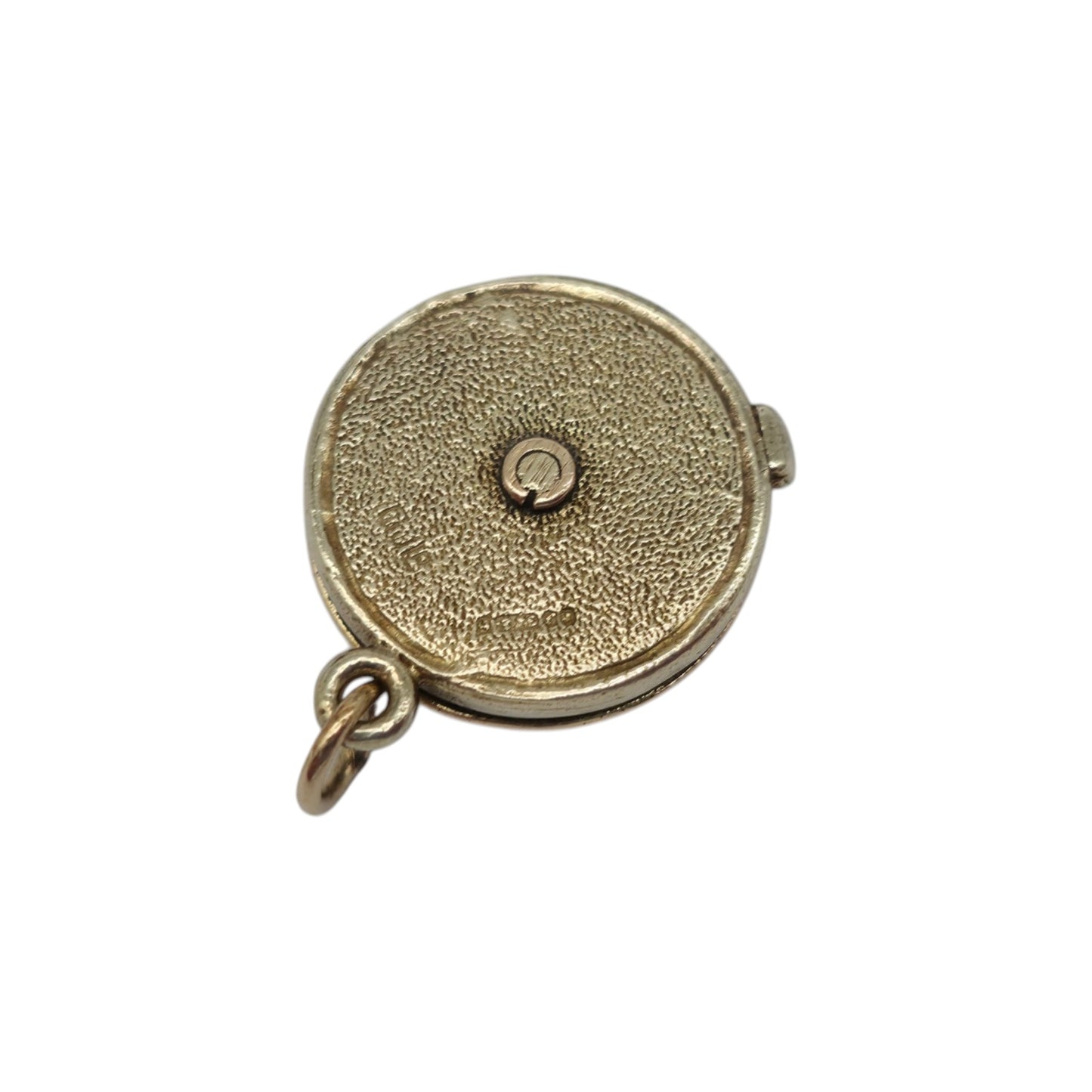 9ct 375 Yellow Gold & Enamel "2 Tel U I Love You" Telephone Charm 1961 L 1.5 cm 4.5 g.