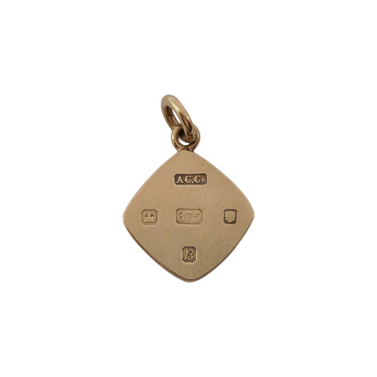 9ct 375 Yellow Gold Ingot Charm 1976 L 1.5 cm 2.6 g.