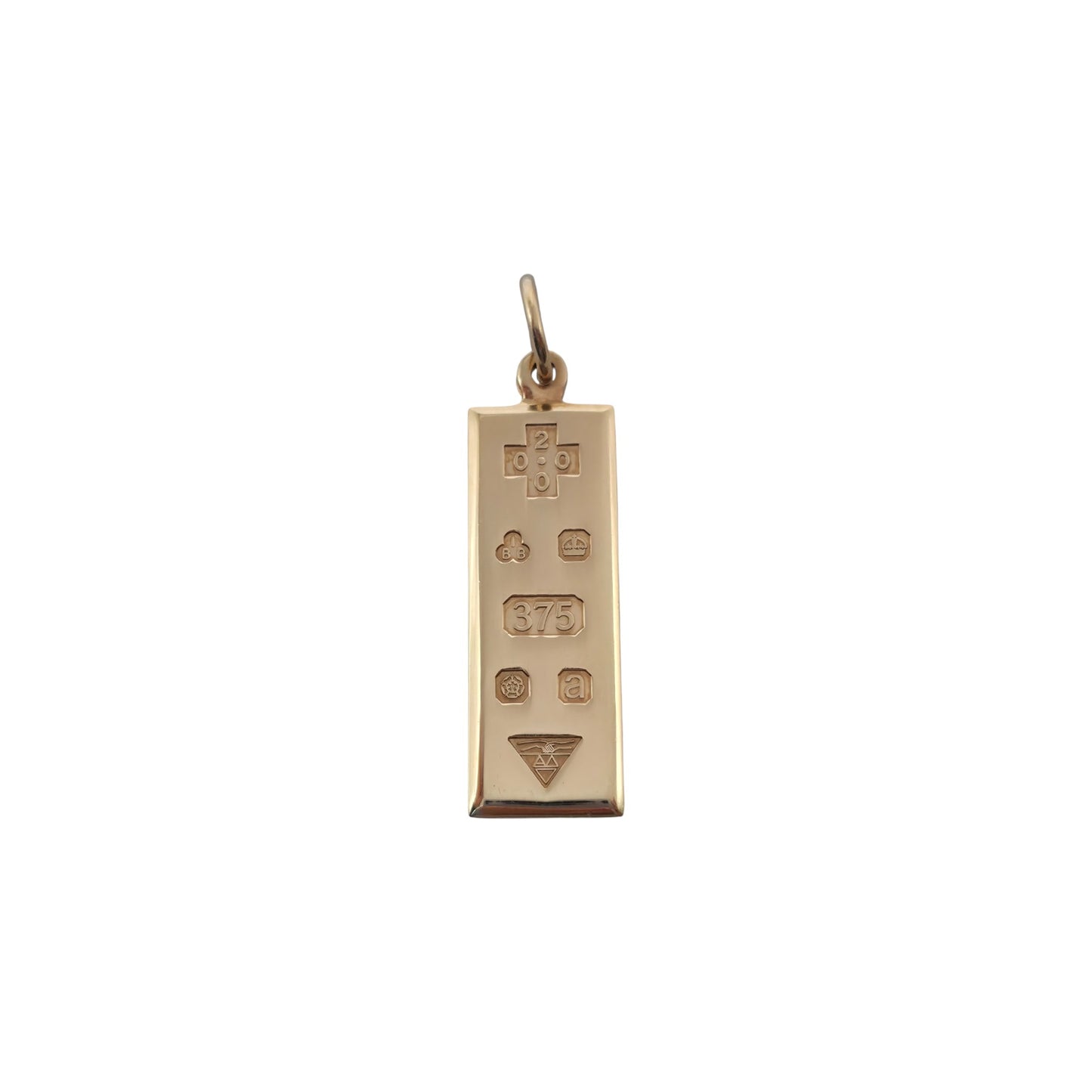 Millennium Hallmark 9ct 375 Yellow Gold Ingot Pendant