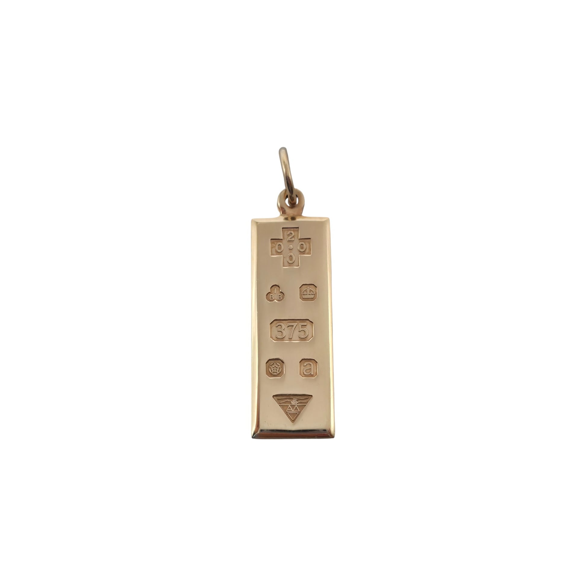 Millennium Hallmark 9ct 375 Yellow Gold Ingot Pendant