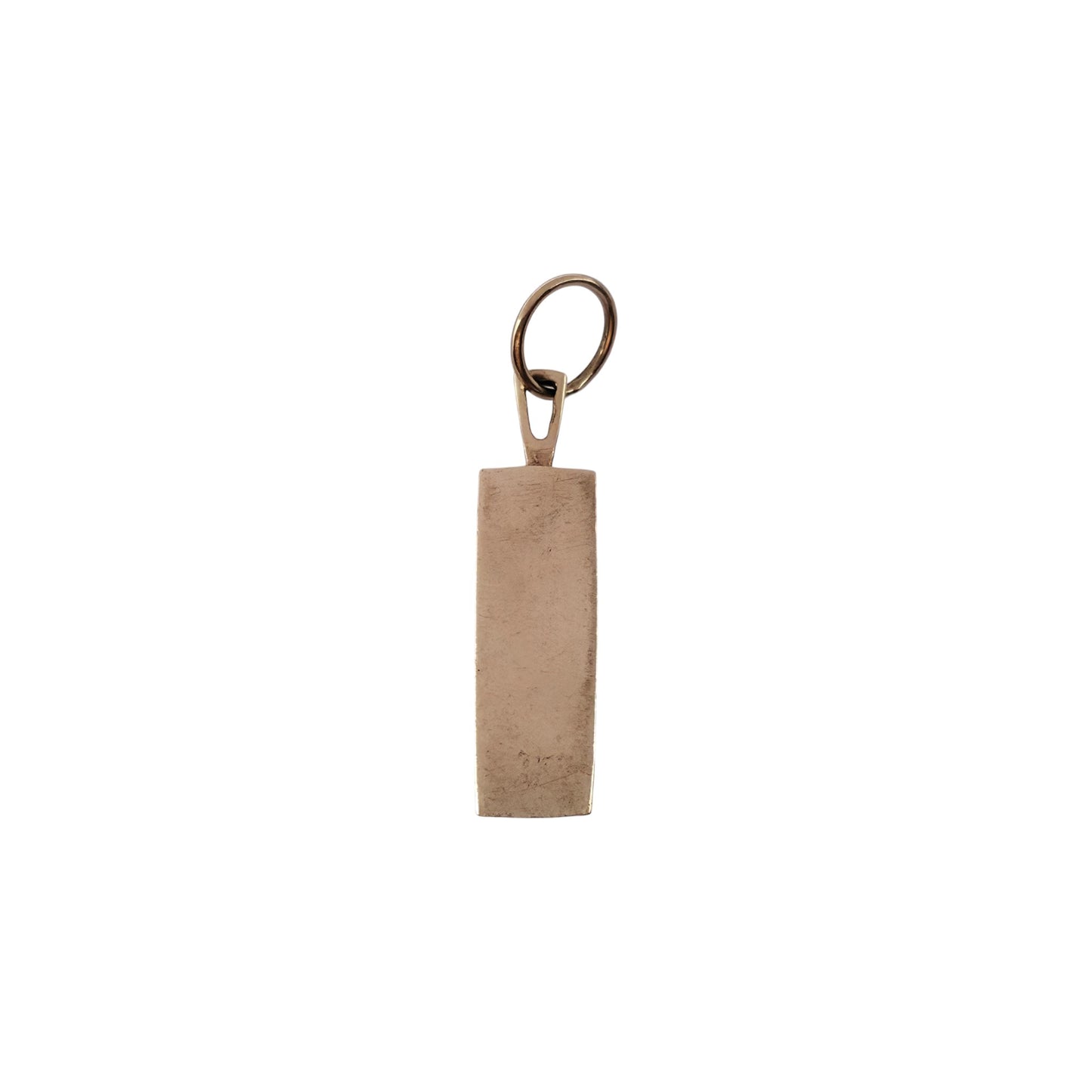 9ct 375 Yellow Gold Ingot Pendant 1977 L 2.6 cm 8.2 g.