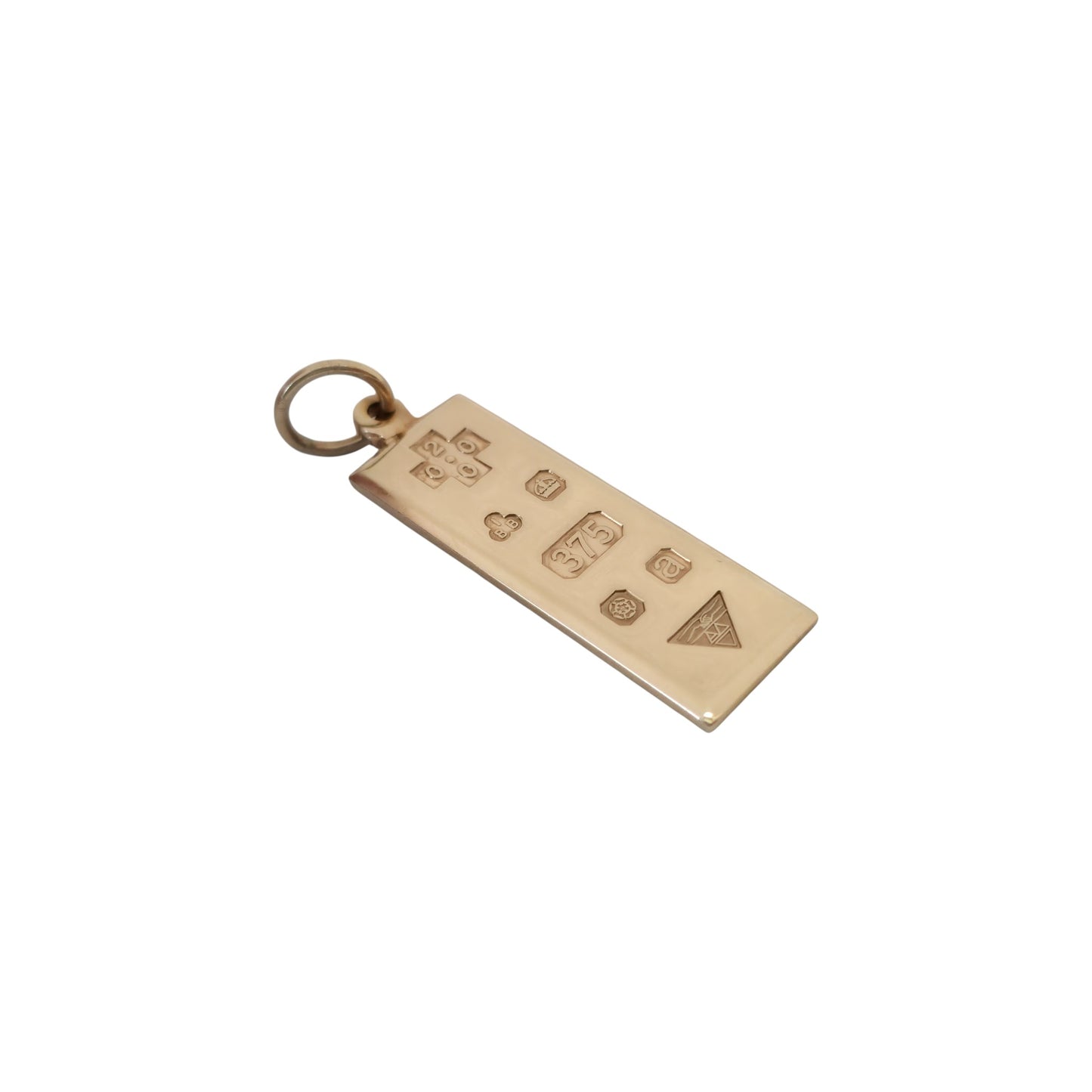 Millennium Hallmark 9ct 375 Yellow Gold Ingot Pendant L 3.3 cm 8.1 g.