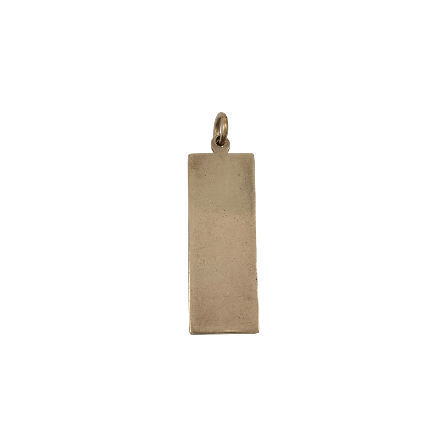 Solid 9ct 375 Yellow Gold Ingot Pendant 1978 L 4.0 cm 30.3 g.
