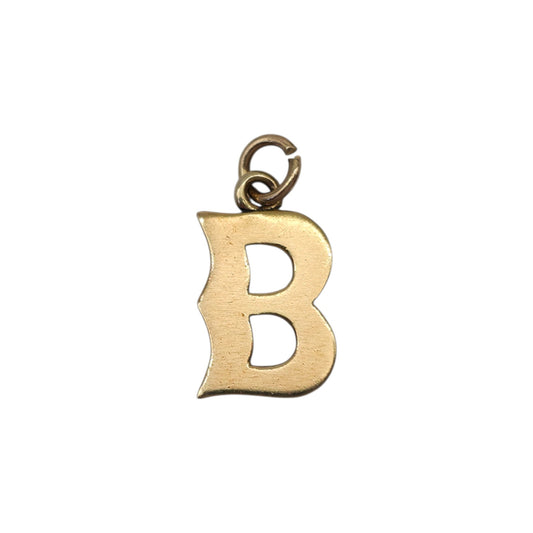 9ct Yellow Gold Initial "B" Letter Charm L 1.2 cm 1.1 g.