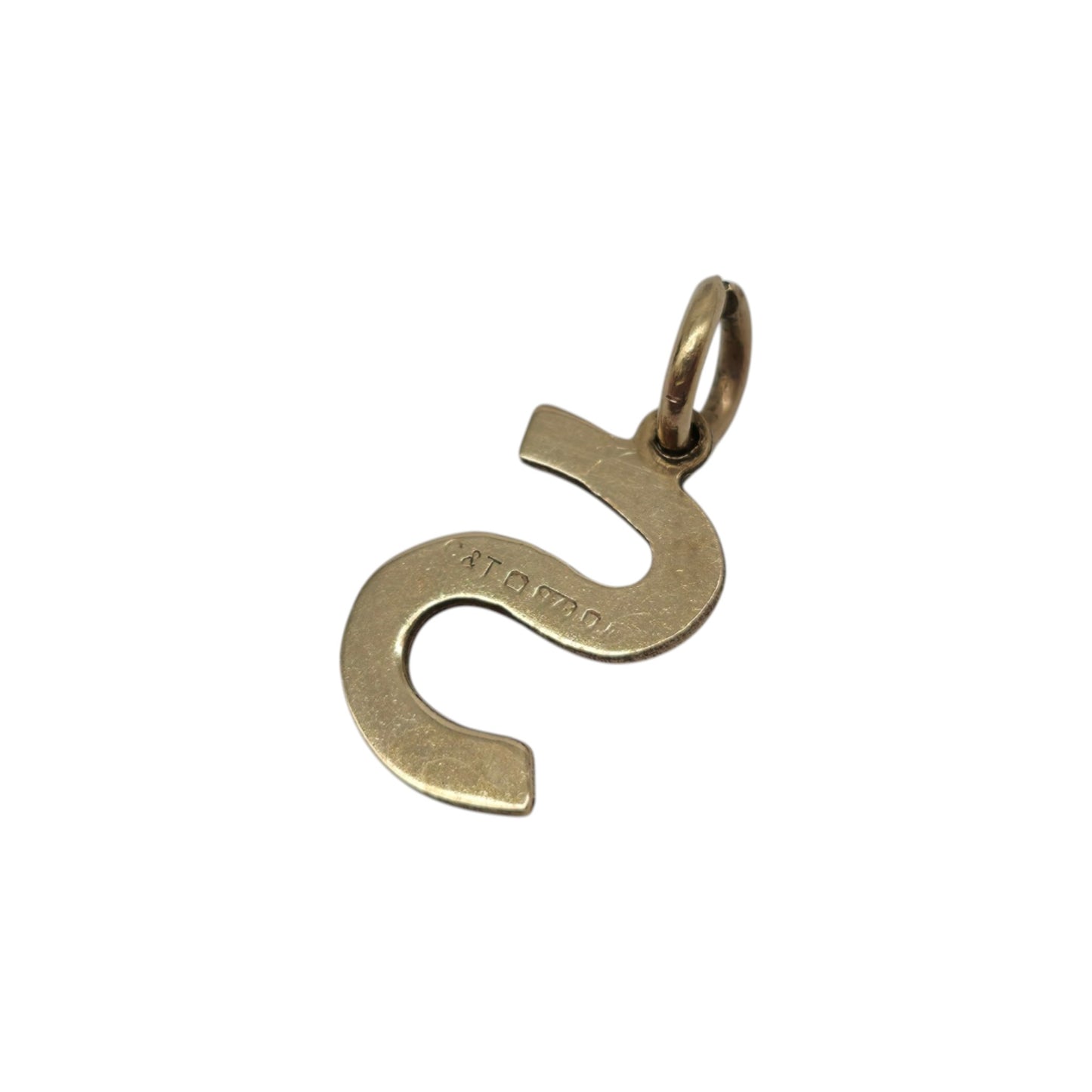 9ct 375 Yellow Gold Initial "S" Letter Charm c.1977 L 1.1 cm 0.5 g.