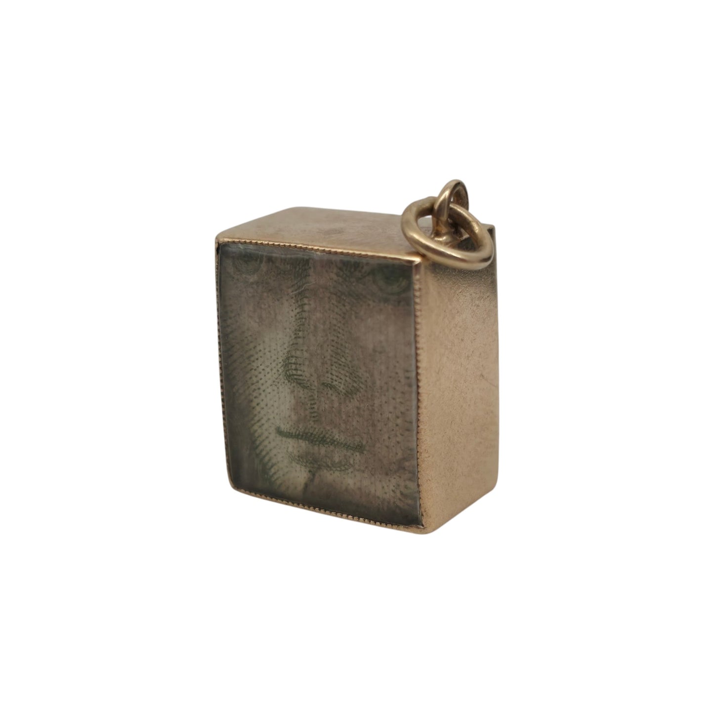 Irish 9ct 375 Yellow Gold Banknote Charm 1975 L 1.4 cm 3.0 g.