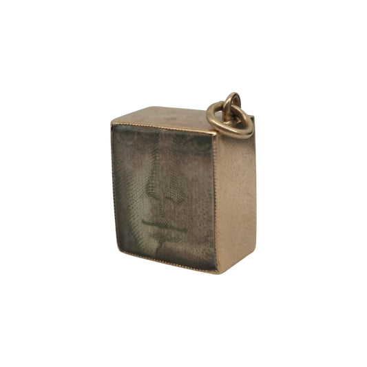Irish 9ct 375 Yellow Gold Banknote Charm 1975 L 1.4 cm 3.0 g.