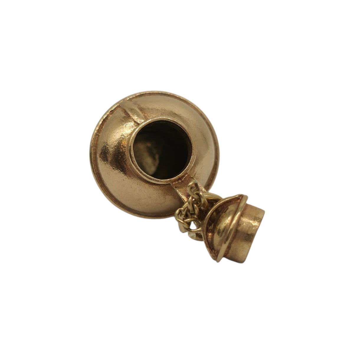 9ct 375 Yellow Gold Jersey Jug Opening Charm 1971 L 1.5 cm 3.8 g.