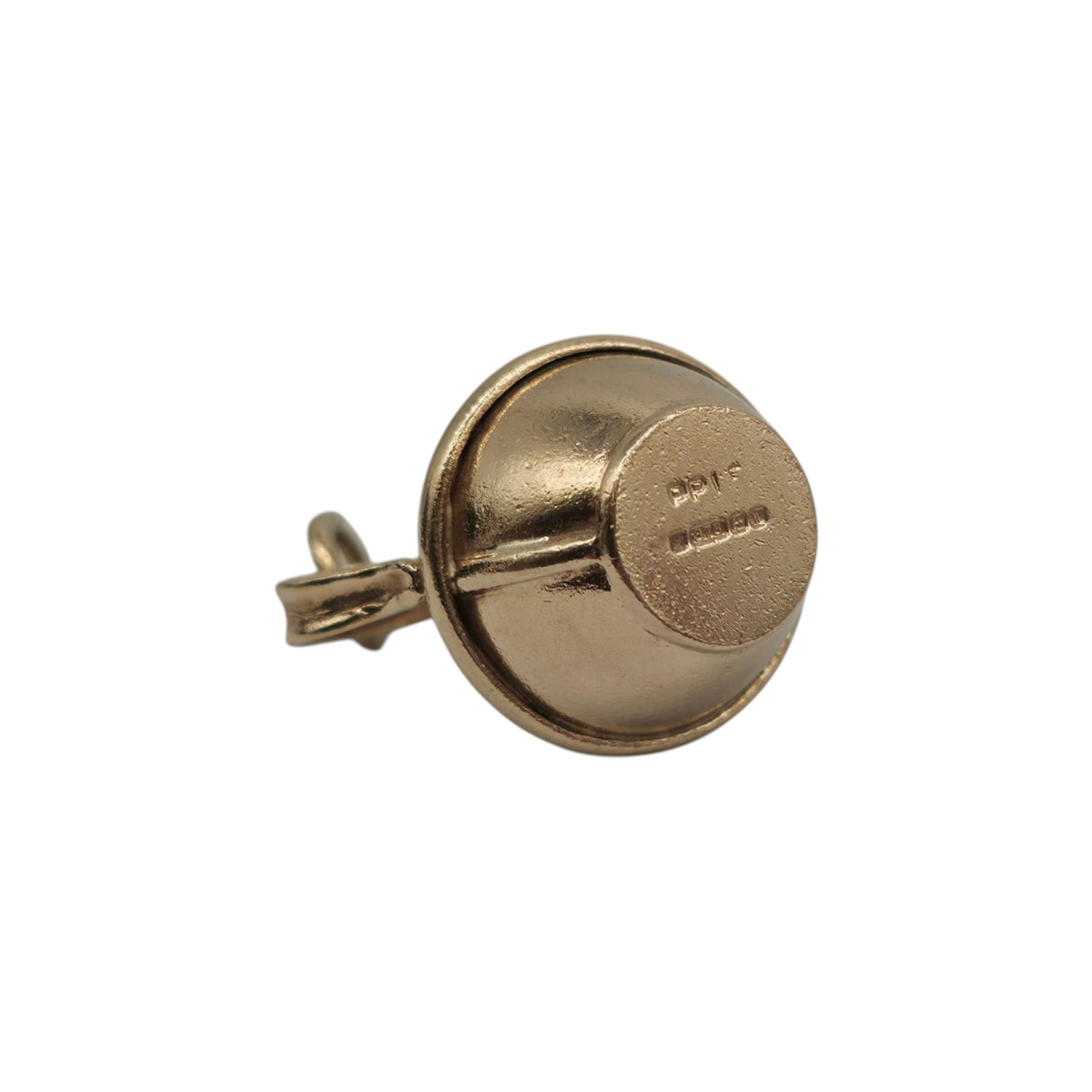 9ct 375 Yellow Gold Jersey Jug Opening Charm 1971 L 1.5 cm 3.8 g.