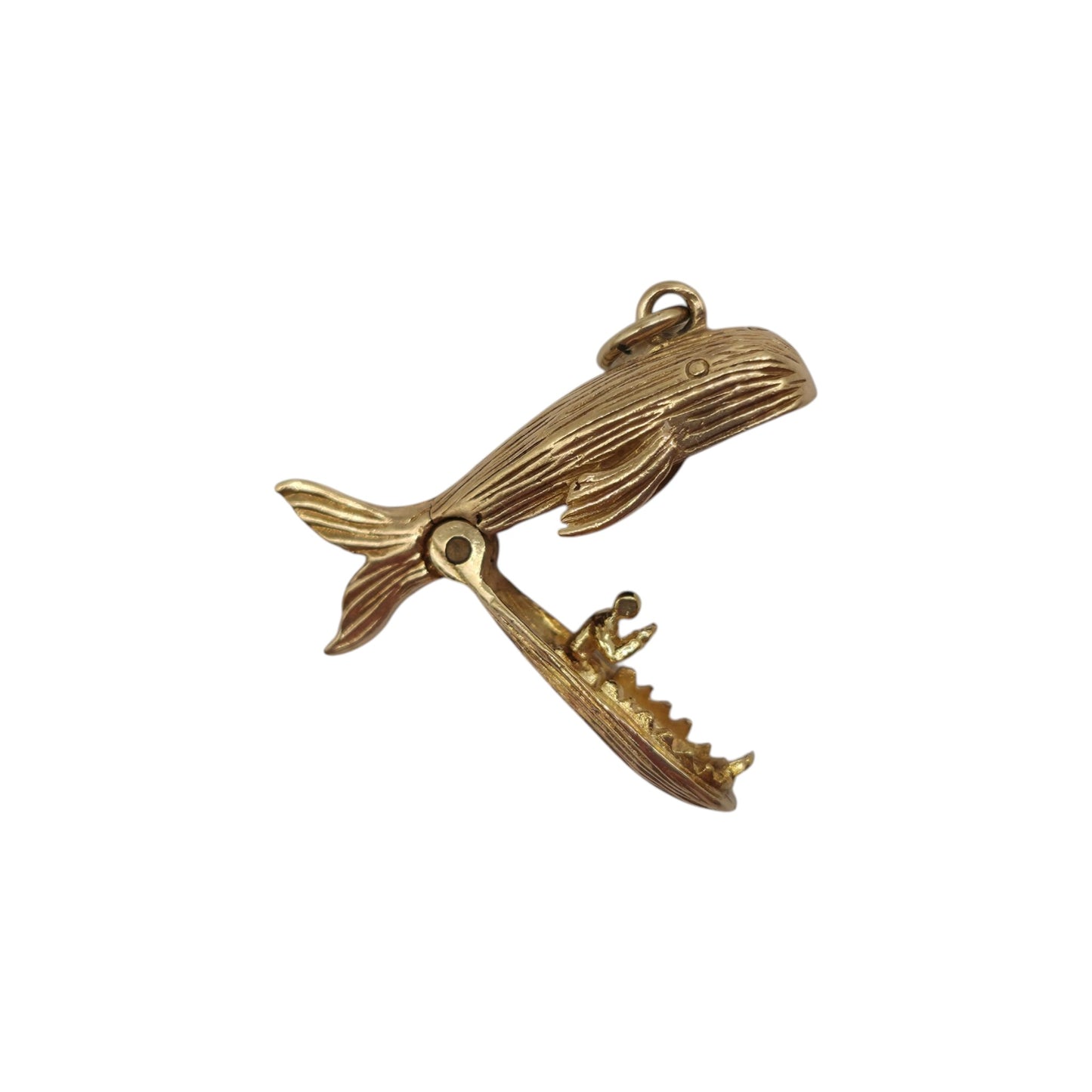 9ct 375 Yellow Gold Jonah And The Whale Opening Charm 1959 L 2.1 cm 2.3 g.