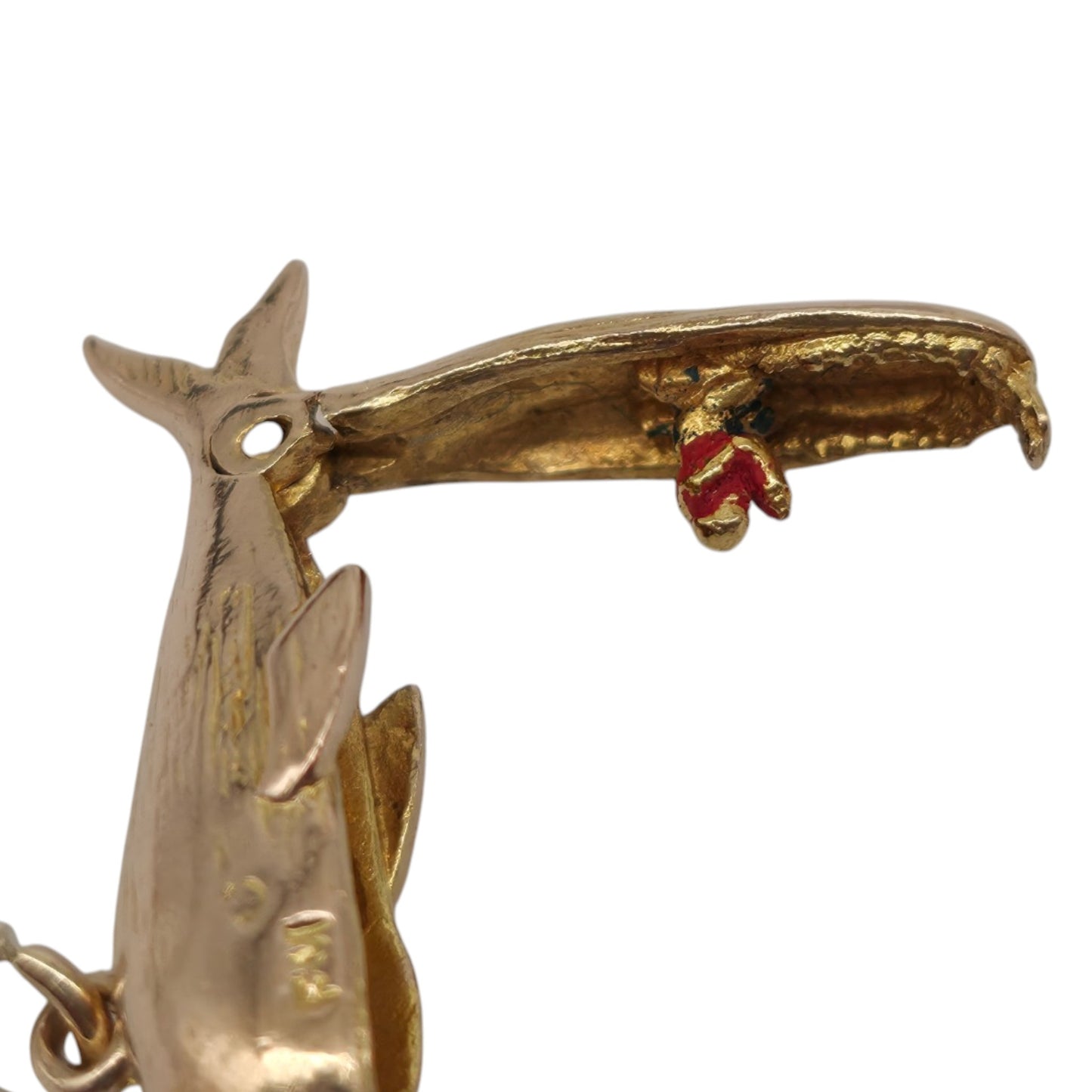 9ct 375 Yellow Gold Jonah And The Whale Opening Charm 1957 L 2.2 cm 3.0 g.