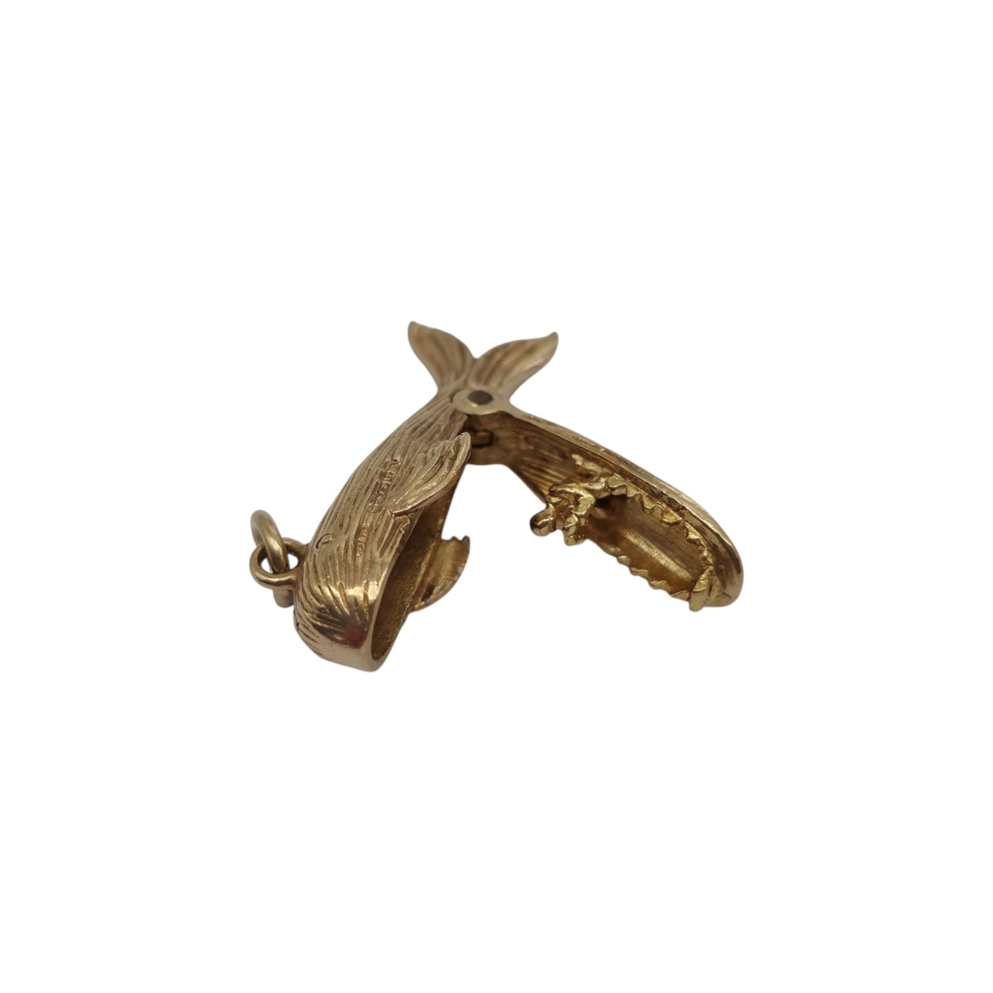 9ct 375 Yellow Gold Jonah And The Whale Opening Charm 1959 L 2.1 cm 2.3 g.
