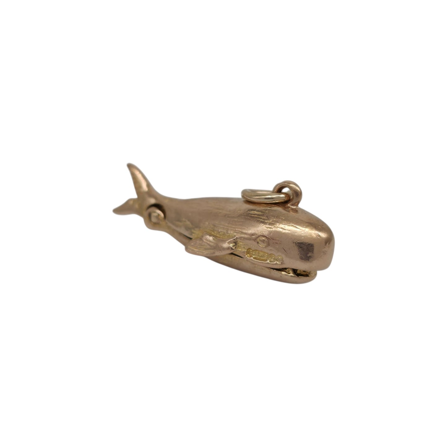 9ct 375 Yellow Gold Jonah And The Whale Opening Charm 1957 L 2.2 cm 3.0 g.