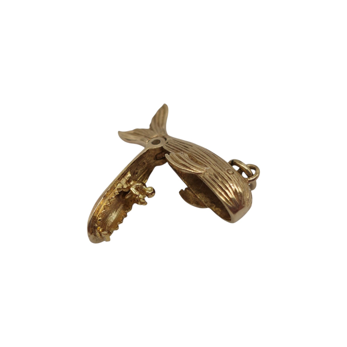 9ct 375 Yellow Gold Jonah And The Whale Opening Charm 1959 L 2.1 cm 2.3 g.