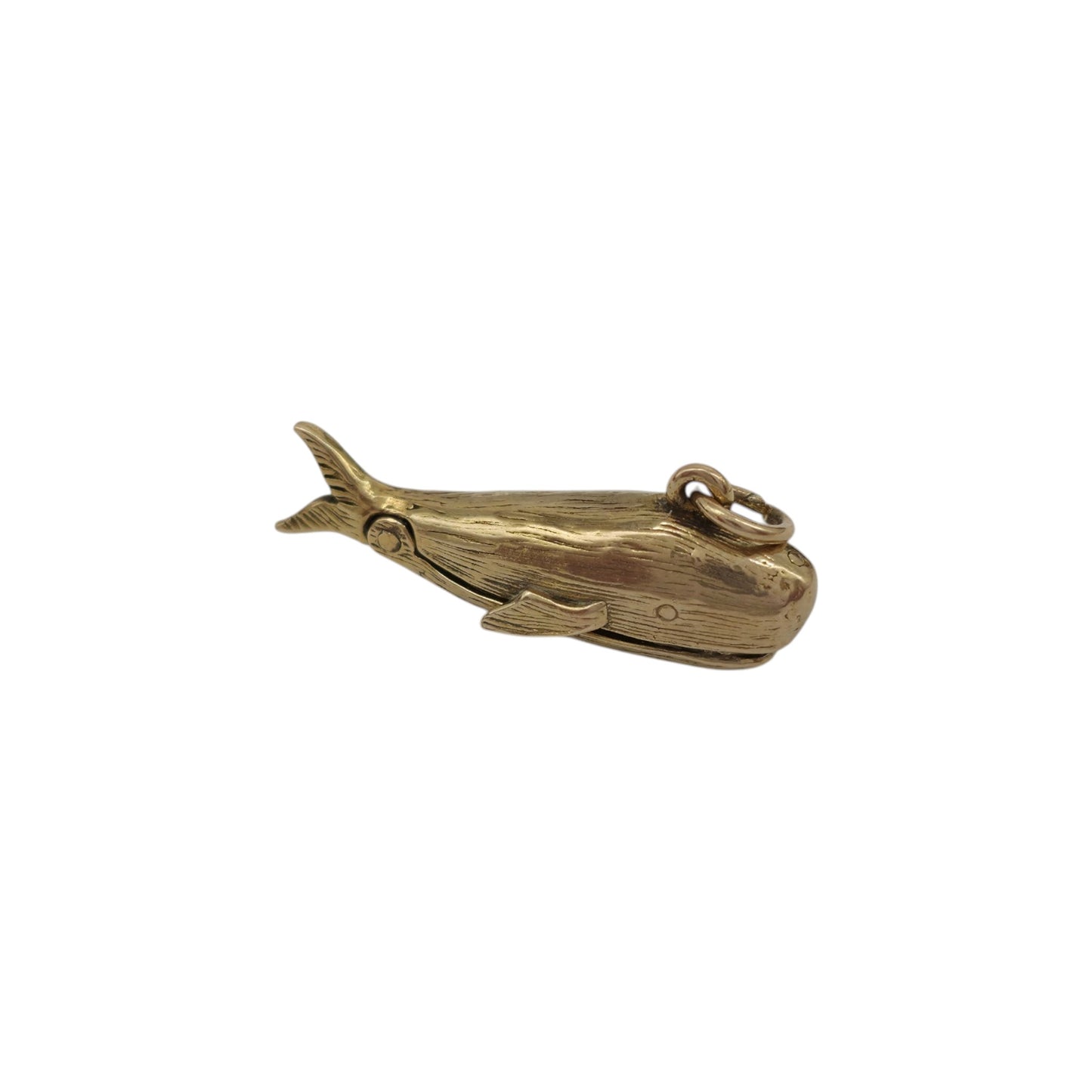 9ct 375 Yellow Gold & Enamel Jonah & The Whale Opening Charm 1955 L 2.3 cm 2.6 g.