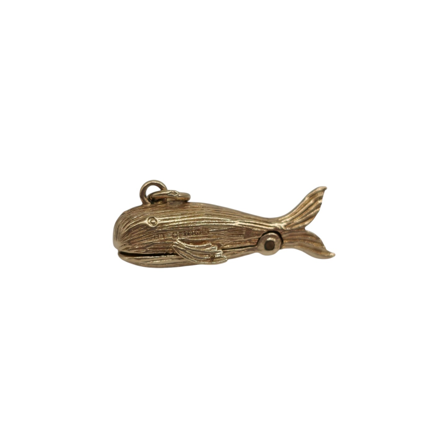 9ct 375 Yellow Gold Jonah And The Whale Opening Charm 1959 L 2.1 cm 2.3 g.