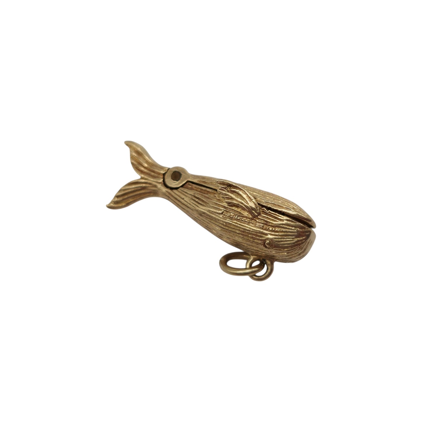 9ct 375 Yellow Gold Jonah And The Whale Opening Charm 1959 L 2.1 cm 2.3 g.