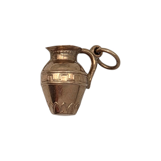 9ct 375 Yellow Gold Vase Charm 1972 L 1.3 cm 0.8 g.