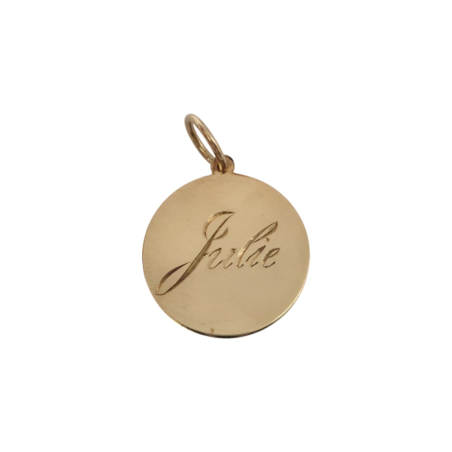 9ct 375 Yellow Gold "Julie" Name Charm 1973 L 1.8 cm 1.3 g.
