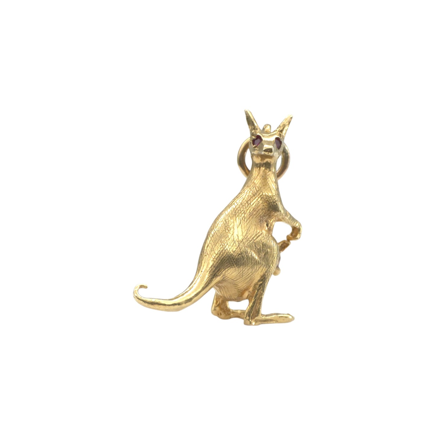 Georg Jensen 9ct 375 Yellow Gold Kangaroo & Joey Charm 1970 L 2.4 cm 4.5 g.
