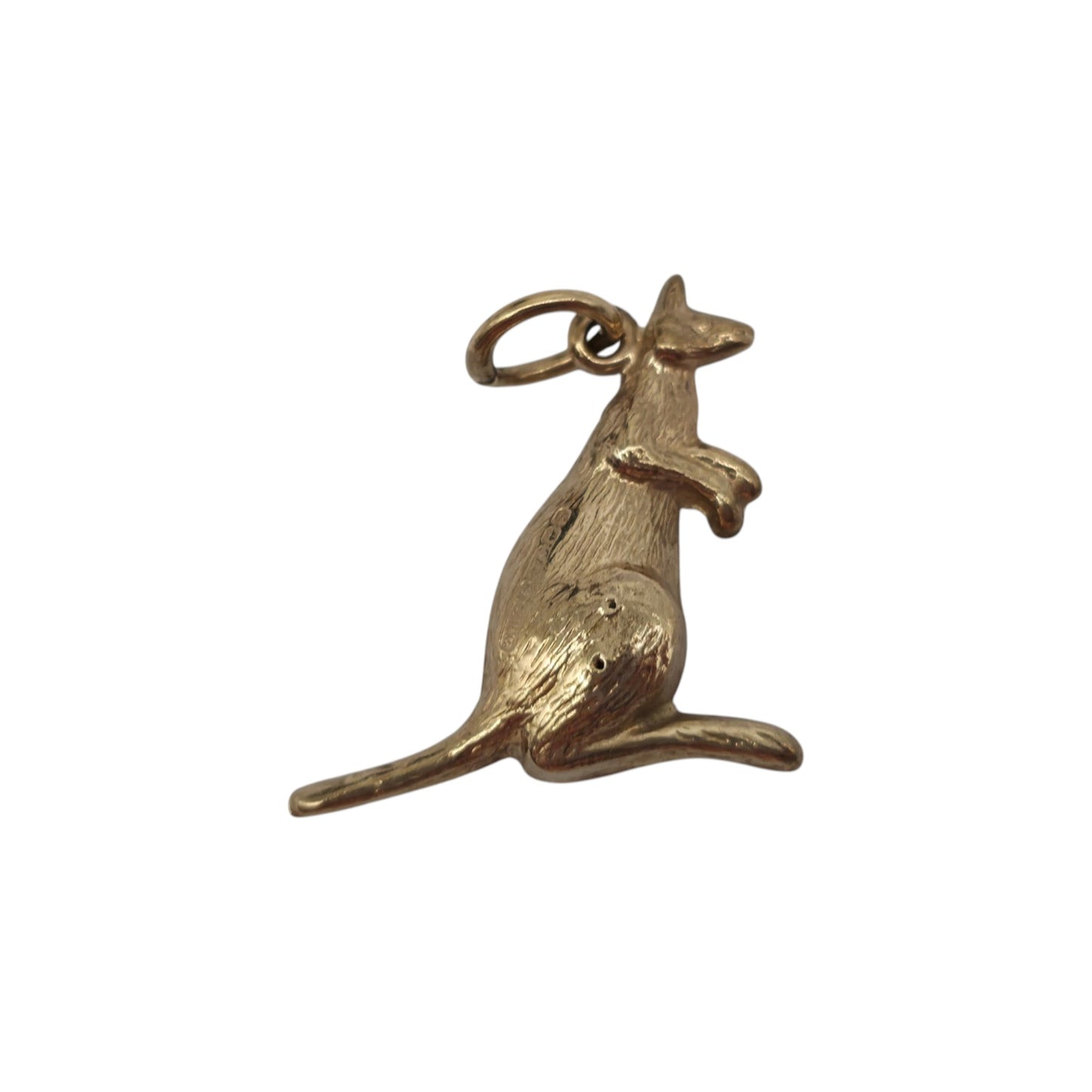 9ct 375 Yellow Gold Kangaroo Charm 1973 L 1.7 cm 0.8 g.