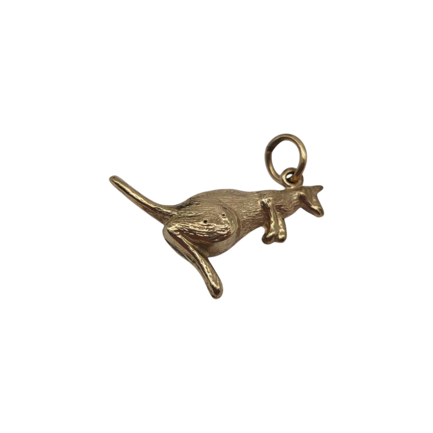 9ct 375 Yellow Gold Kangaroo Charm 1973 L 1.7 cm 0.8 g.