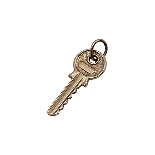 9ct 375 Yellow Gold Key Charm 1963 L 2.0 cm 0.5 g.