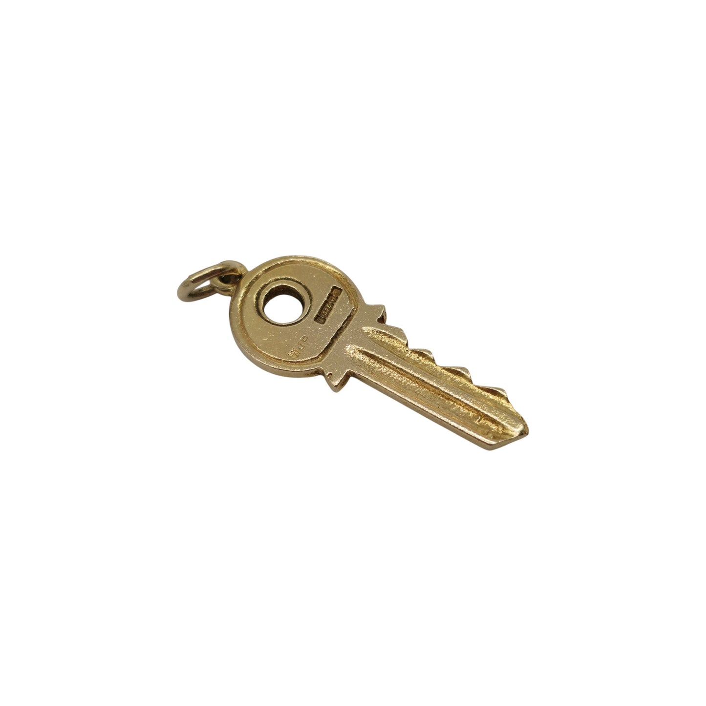 9ct 375 Yellow Gold Key Charm 1967 L 2.8 cm 2.7 g.