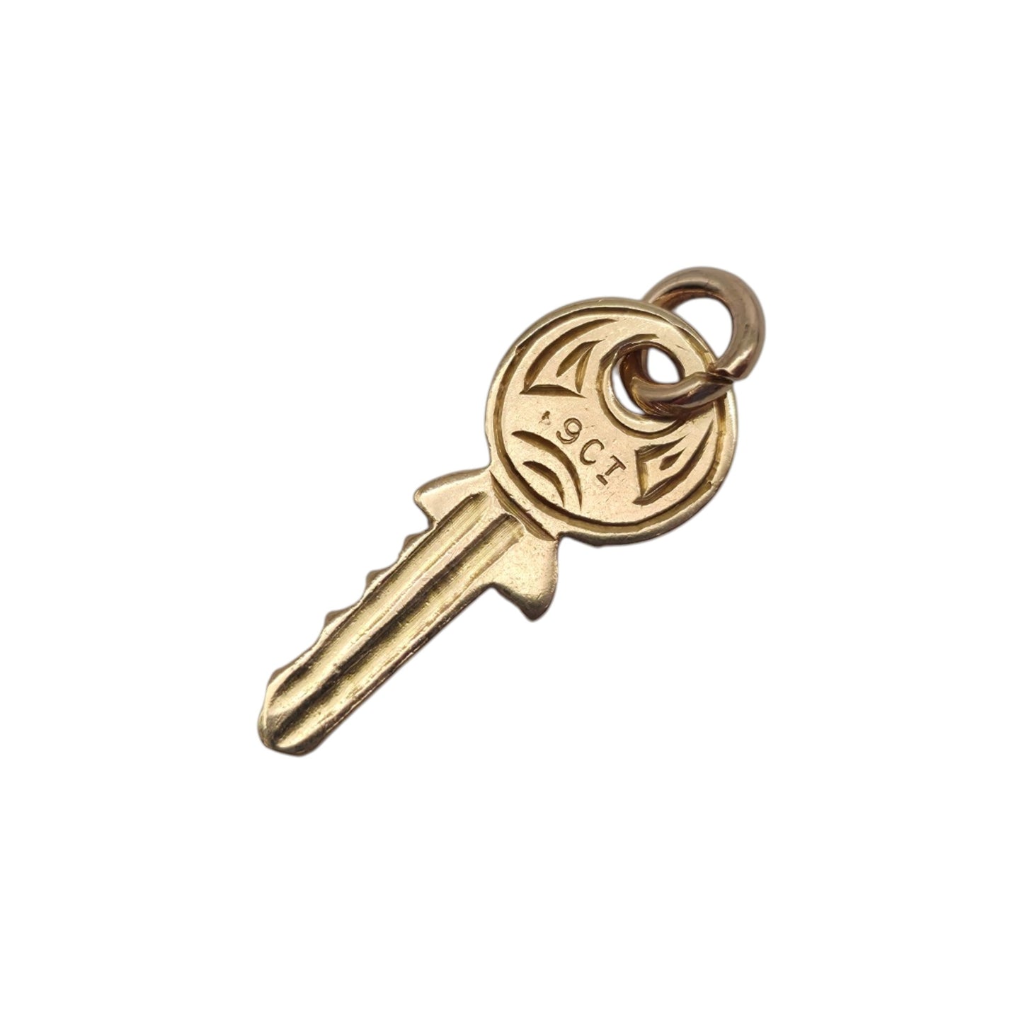 Petite 9ct Yellow Gold Key Charm c.1960's L 1.5 cm 0.4 g.