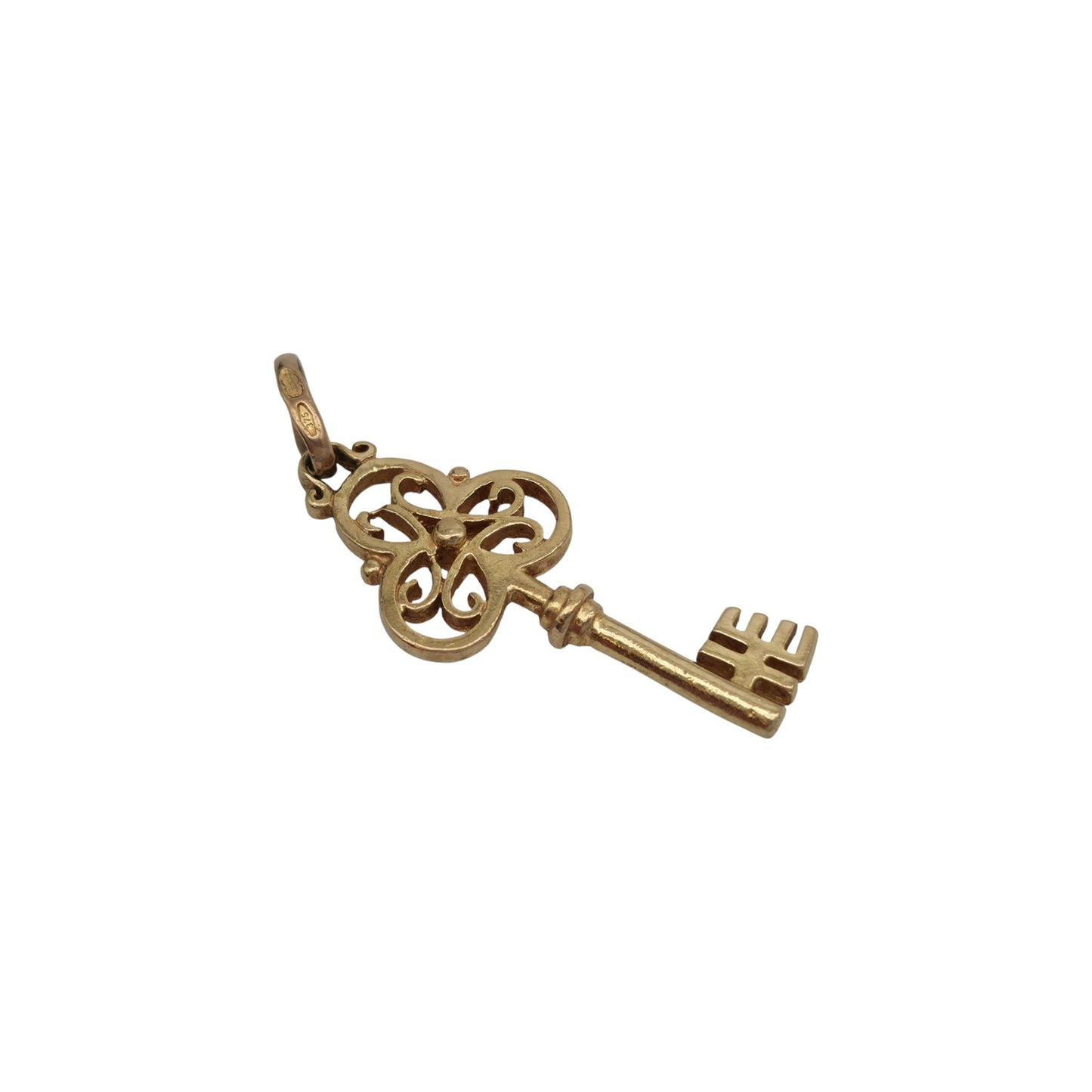Unoaerre 9ct 375 Yellow Gold Key Pendant L 3.3 cm 3.2 g.