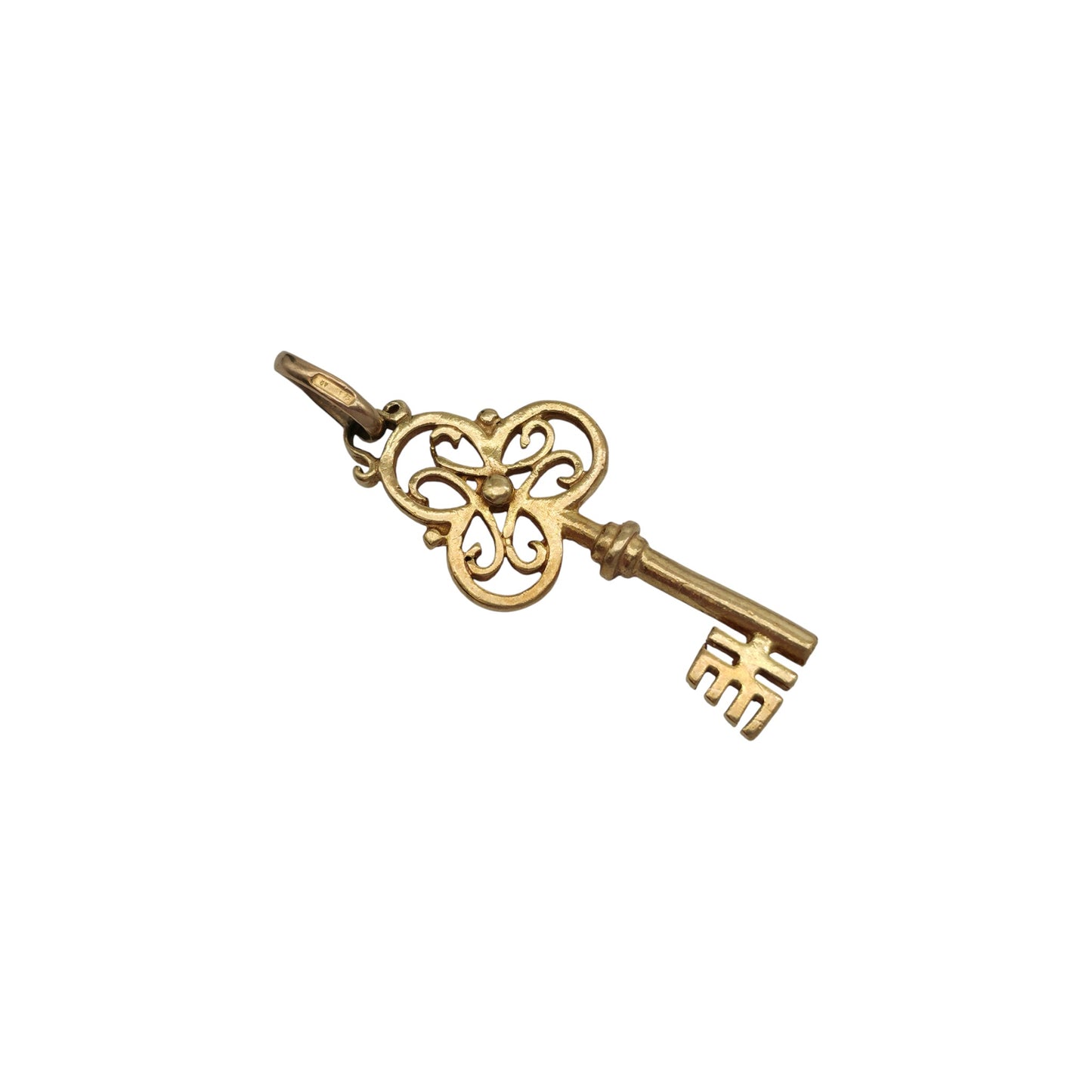 Unoaerre 9ct 375 Yellow Gold Key Pendant L 3.3 cm 3.2 g.