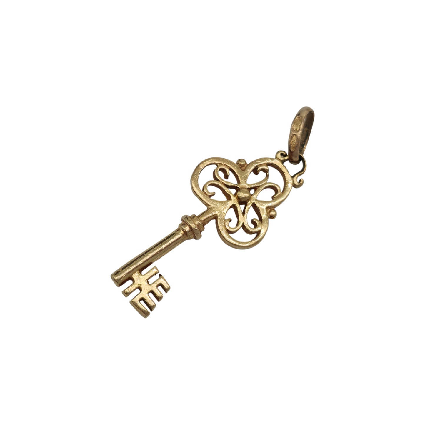 Unoaerre 9ct 375 Yellow Gold Key Pendant L 3.3 cm 3.2 g.