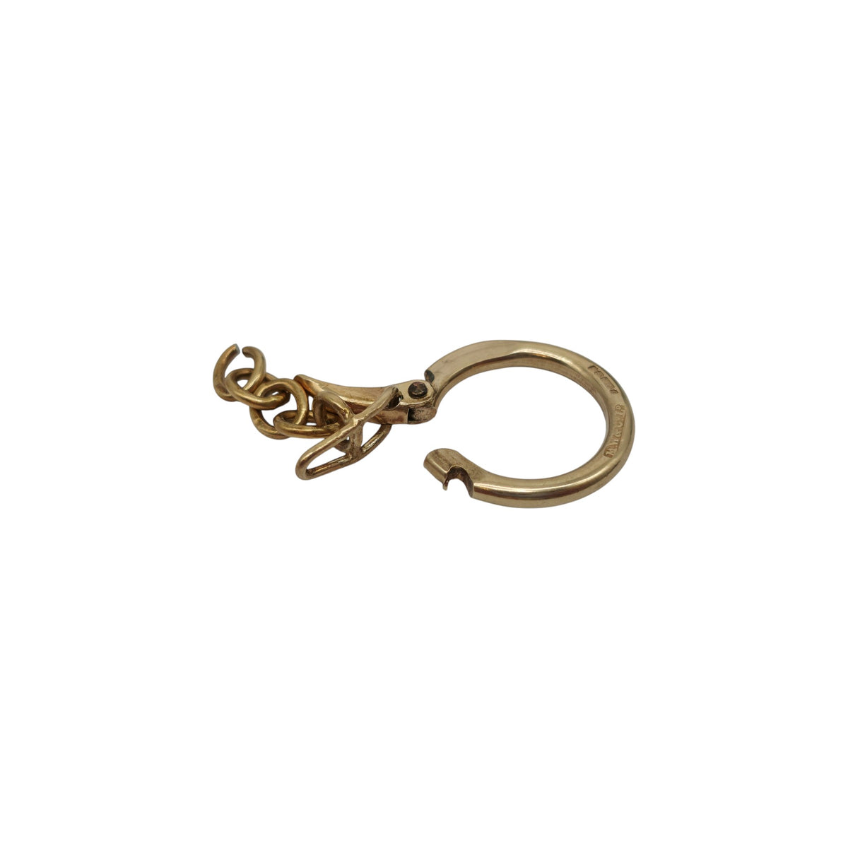 9ct 375 Yellow Gold Key Ring L 2.0 cm 4.7 g.
