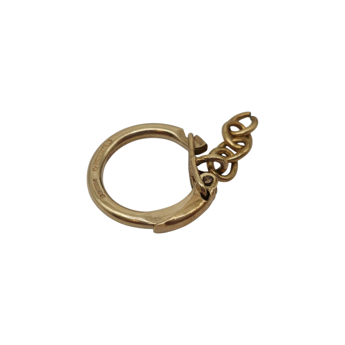 9ct 375 Yellow Gold Key Ring L 2.0 cm 4.7 g.