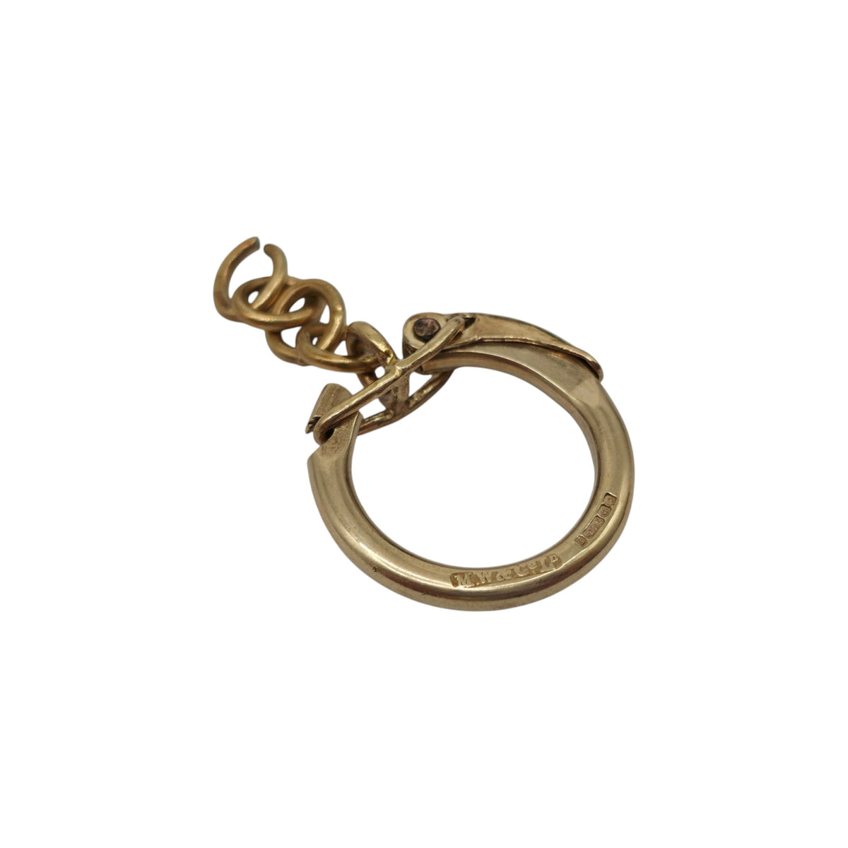 9ct 375 Yellow Gold Key Ring L 2.0 cm 4.7 g.