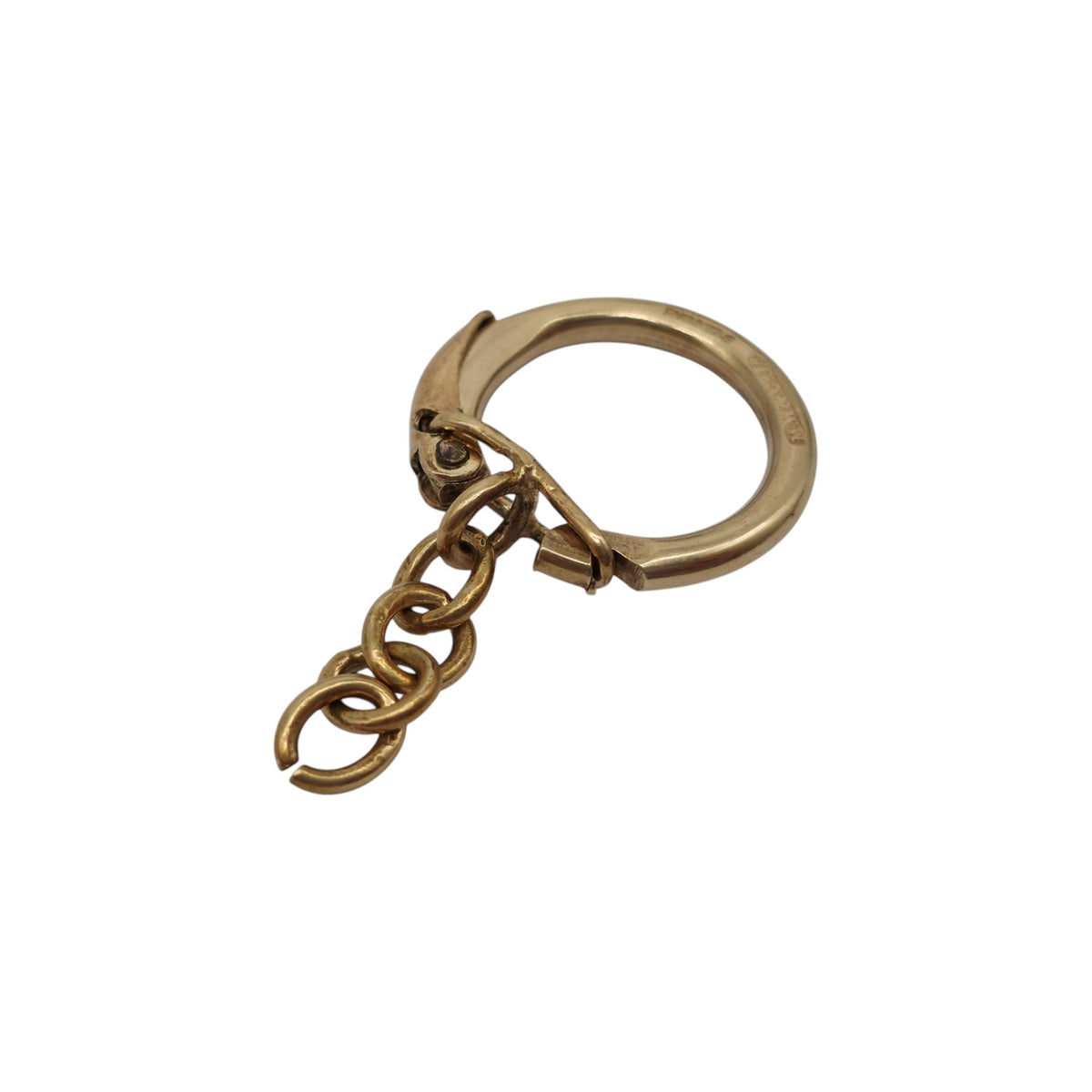 9ct 375 Yellow Gold Key Ring L 2.0 cm 4.7 g.