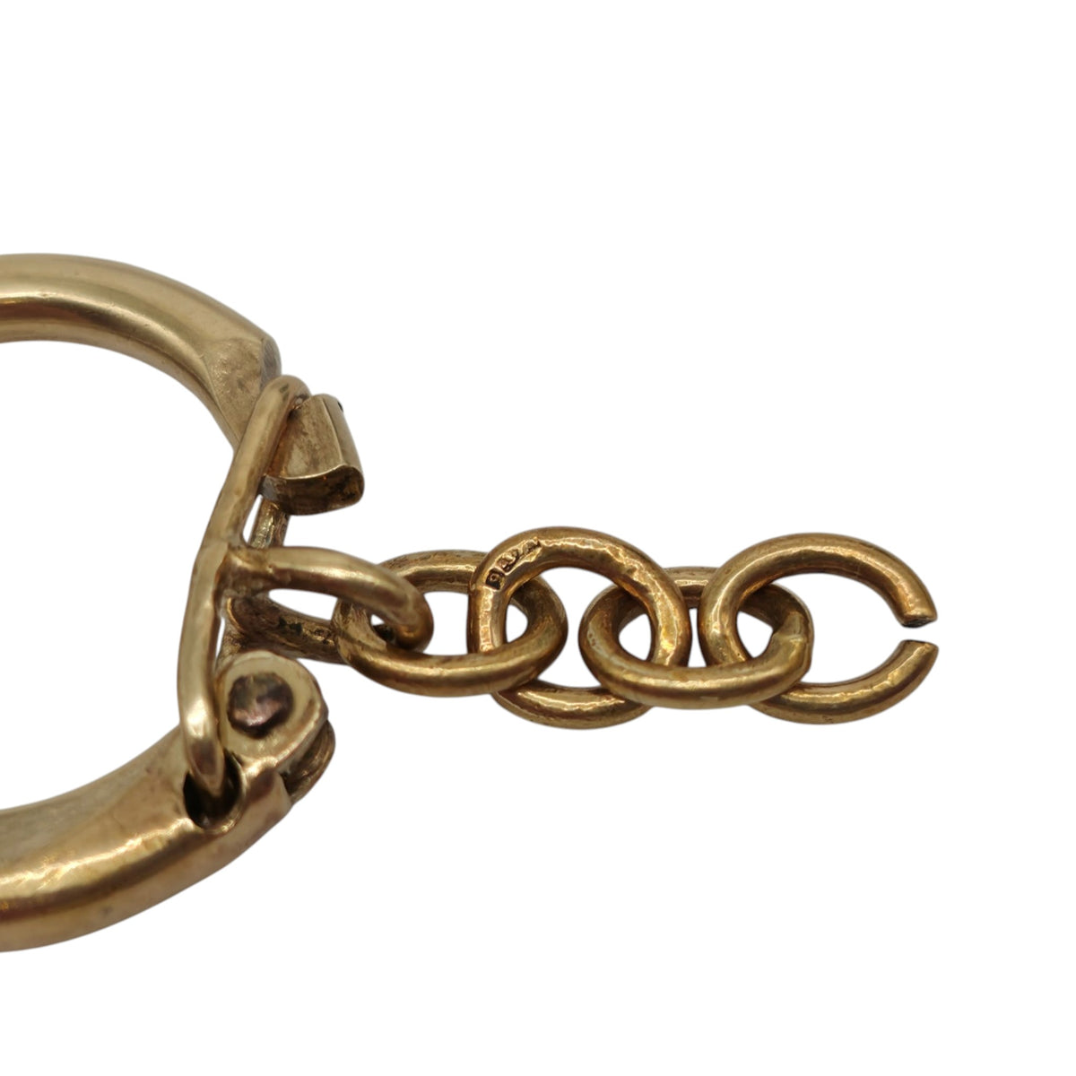9ct 375 Yellow Gold Key Ring L 2.0 cm 4.7 g.