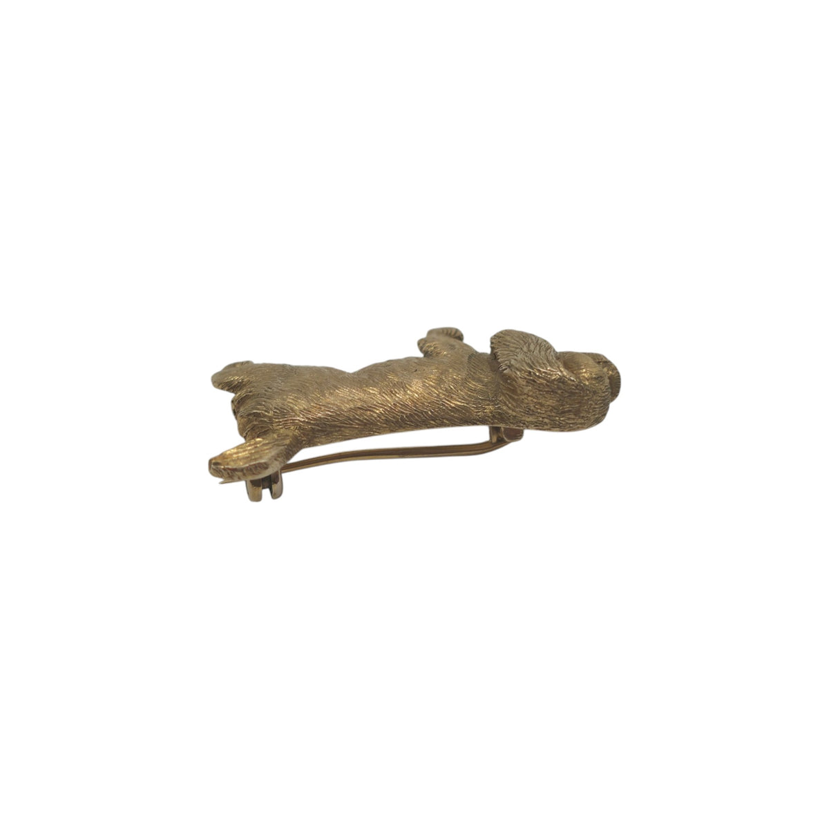9ct 375 Yellow Gold King Charles Spaniel Brooch 1967 L 3.1 cm 8.1 g.