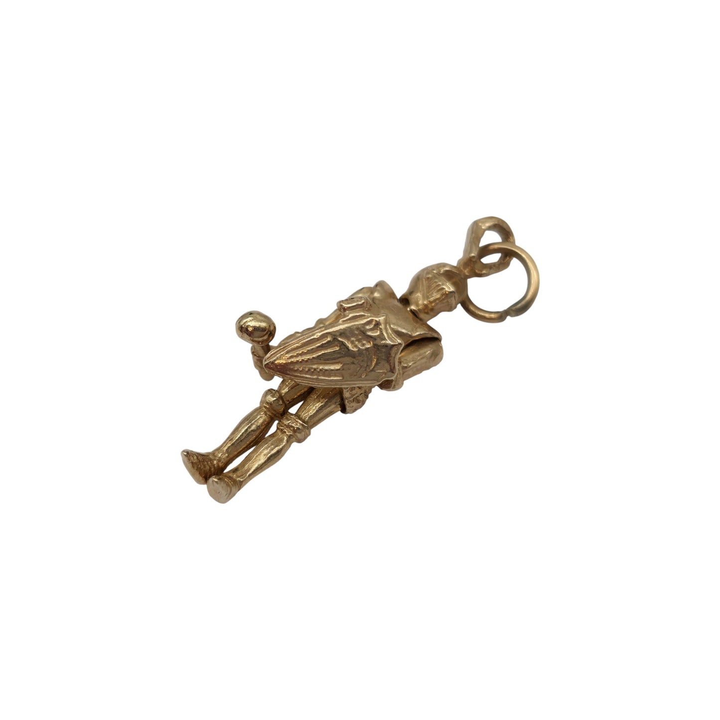 14ct Yellow Gold Articulated Knight Charm L 2.1 cm 3.5 g.