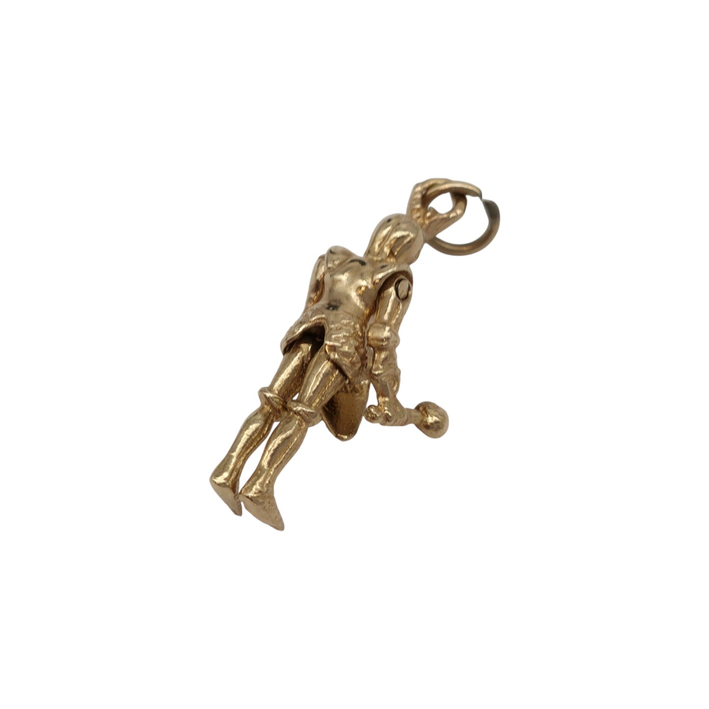 14ct Yellow Gold Articulated Knight Charm L 2.1 cm 3.5 g.