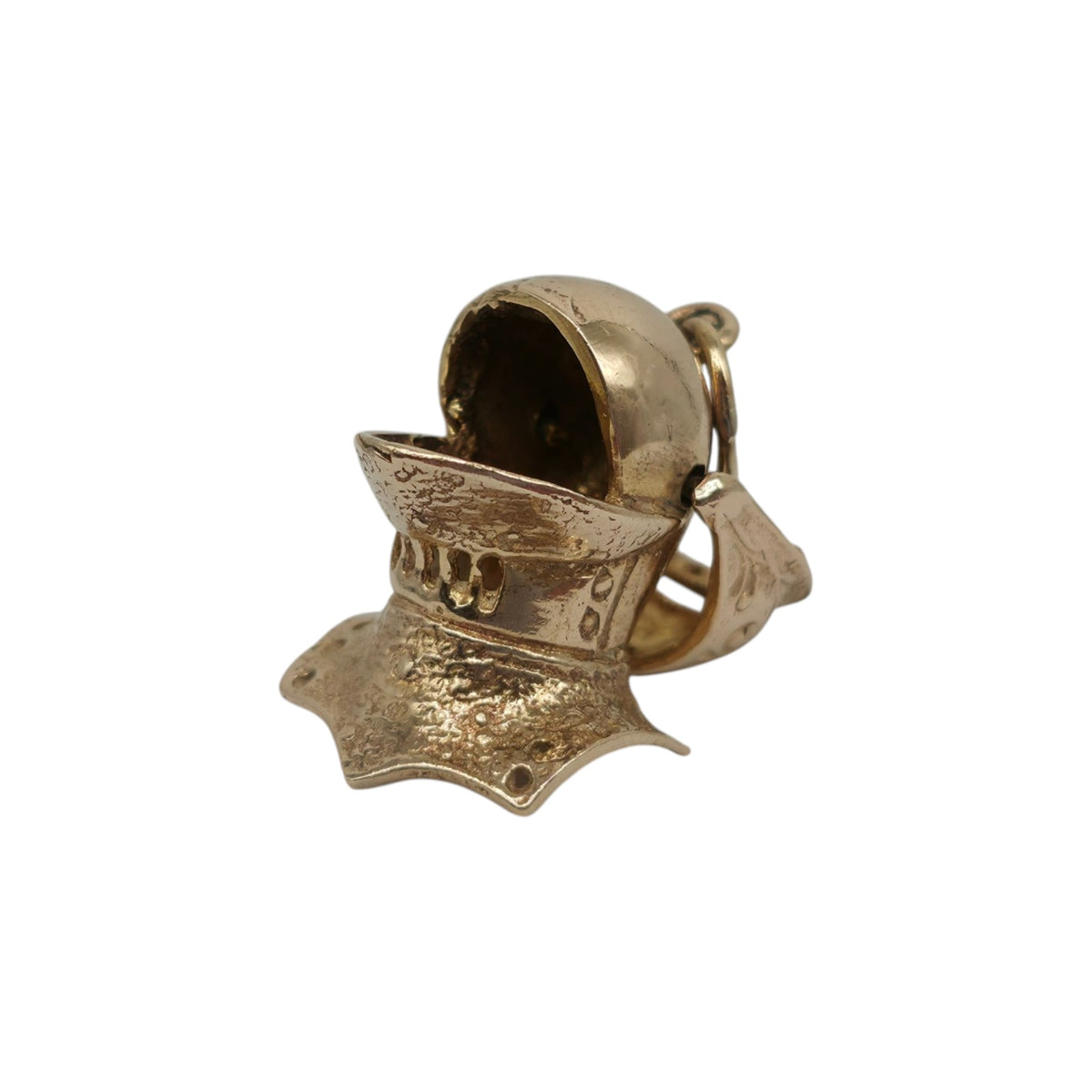 9ct 375 Yellow Gold Knight's Helmet Opening Charm 1965 L 1.9 cm 4.9 g.