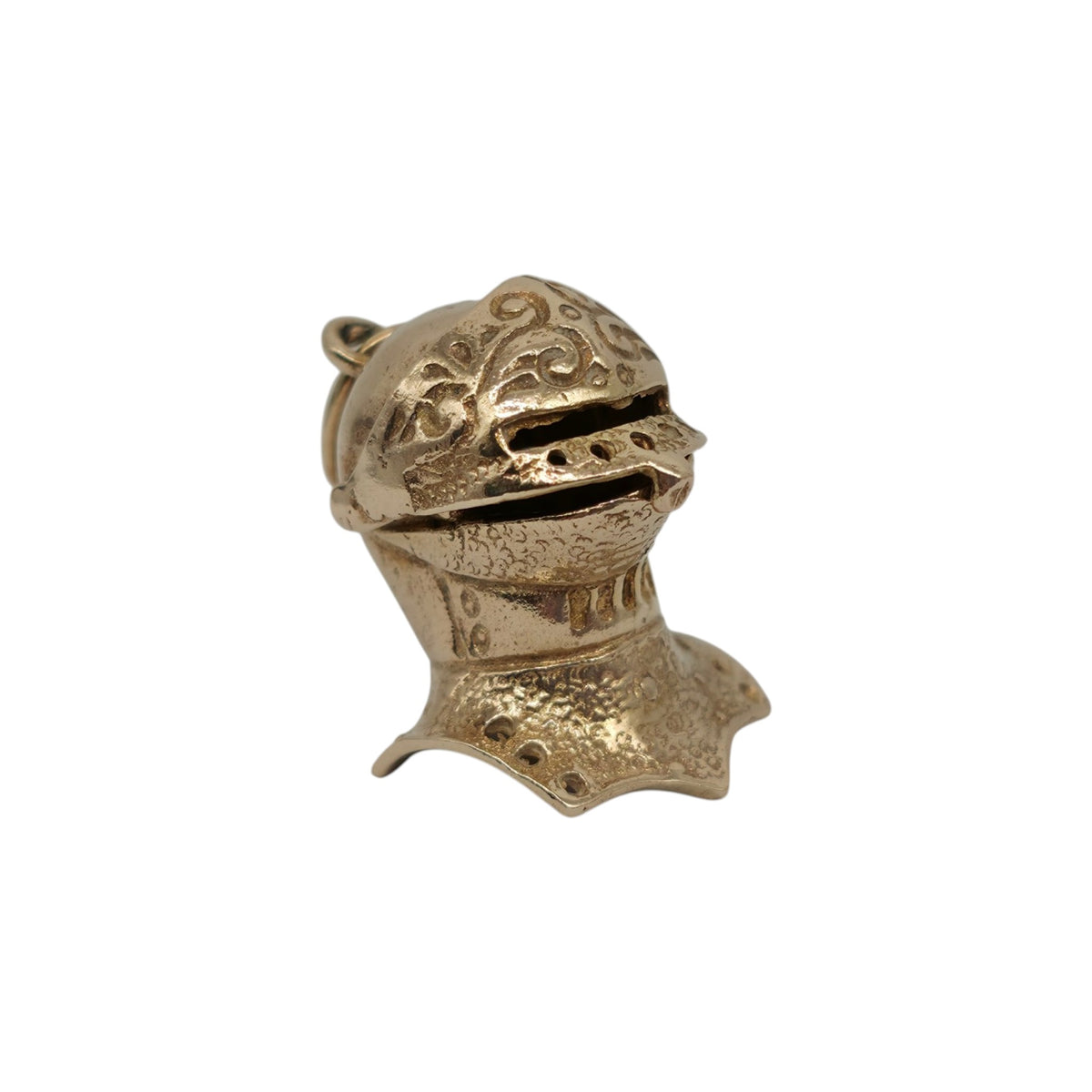 9ct 375 Yellow Gold Knight's Helmet Opening Charm 1965 L 1.9 cm 4.9 g.