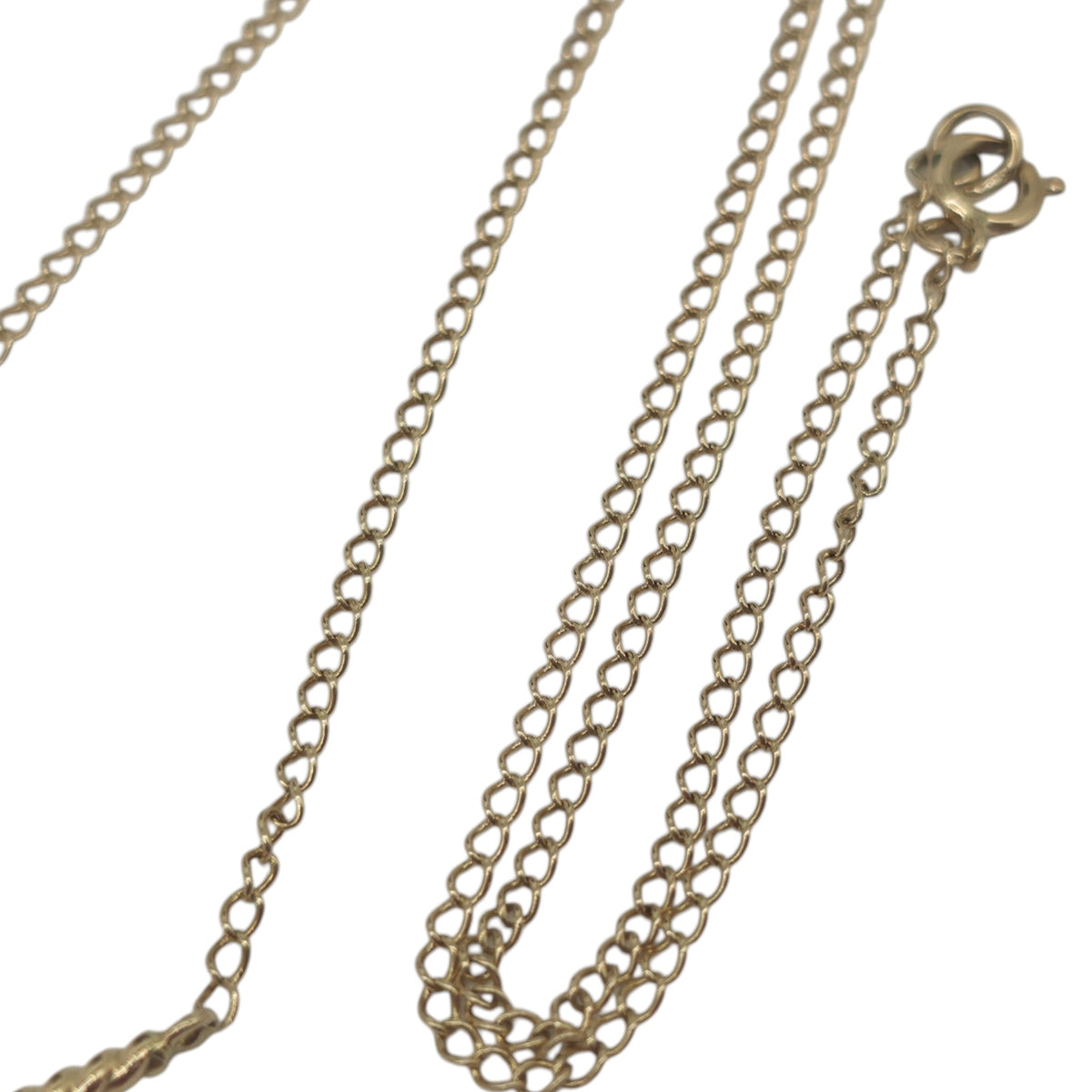 9ct 375 Yellow Gold Knot Necklace With White Sapphire 1978 L 47.5 cm 2.9 g.