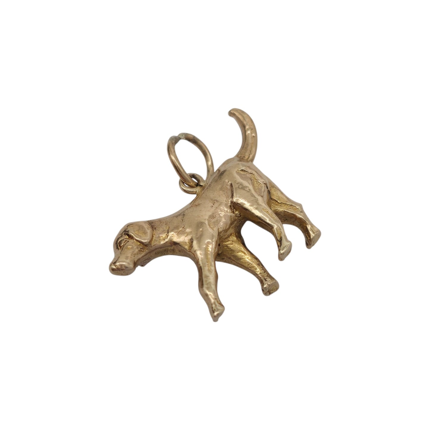 Chester 9ct 375 Yellow Gold Labrador Dog Charm 1956 L 2.1 cm 4.5 g.