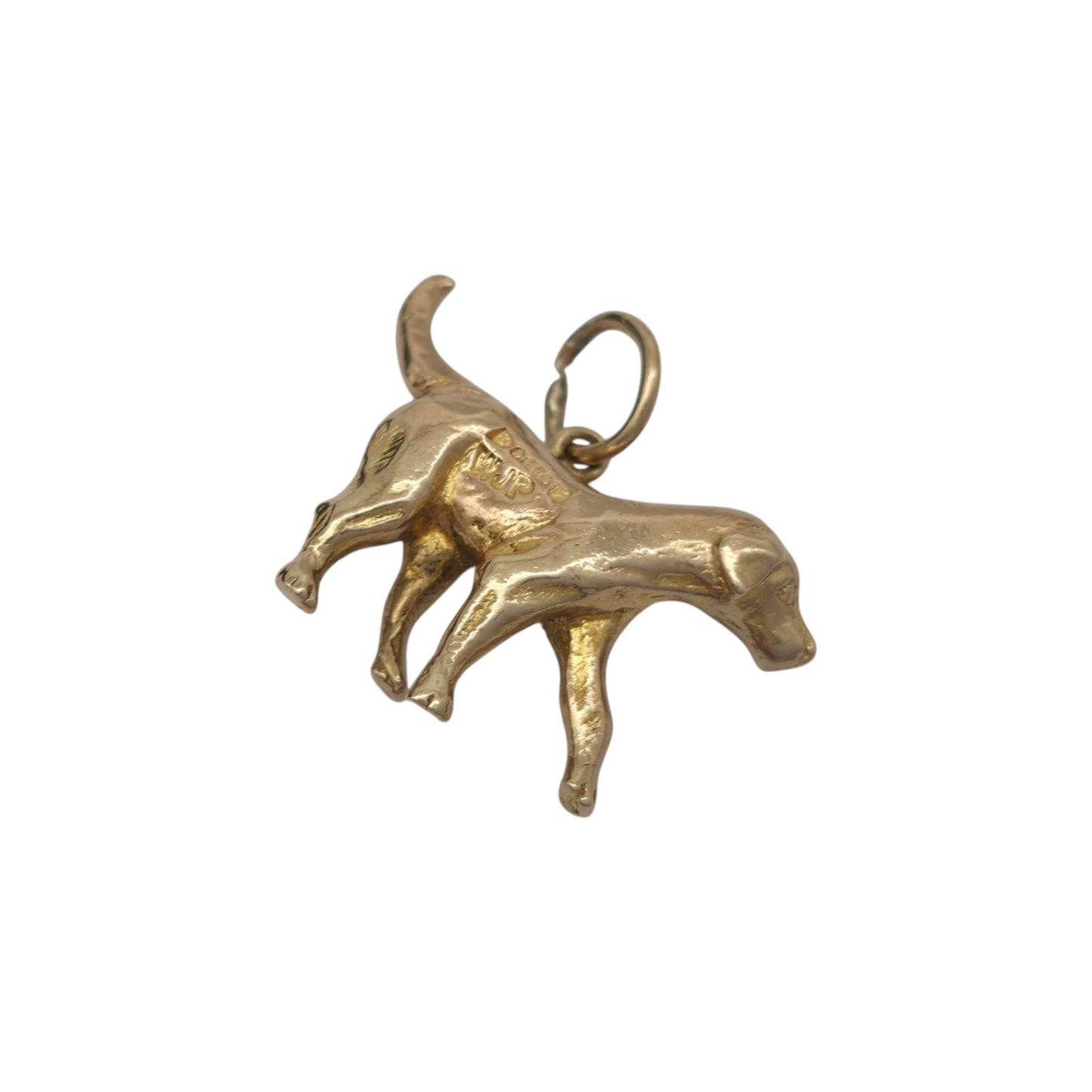 Chester 9ct 375 Yellow Gold Labrador Dog Charm 1956 L 2.1 cm 4.5 g.