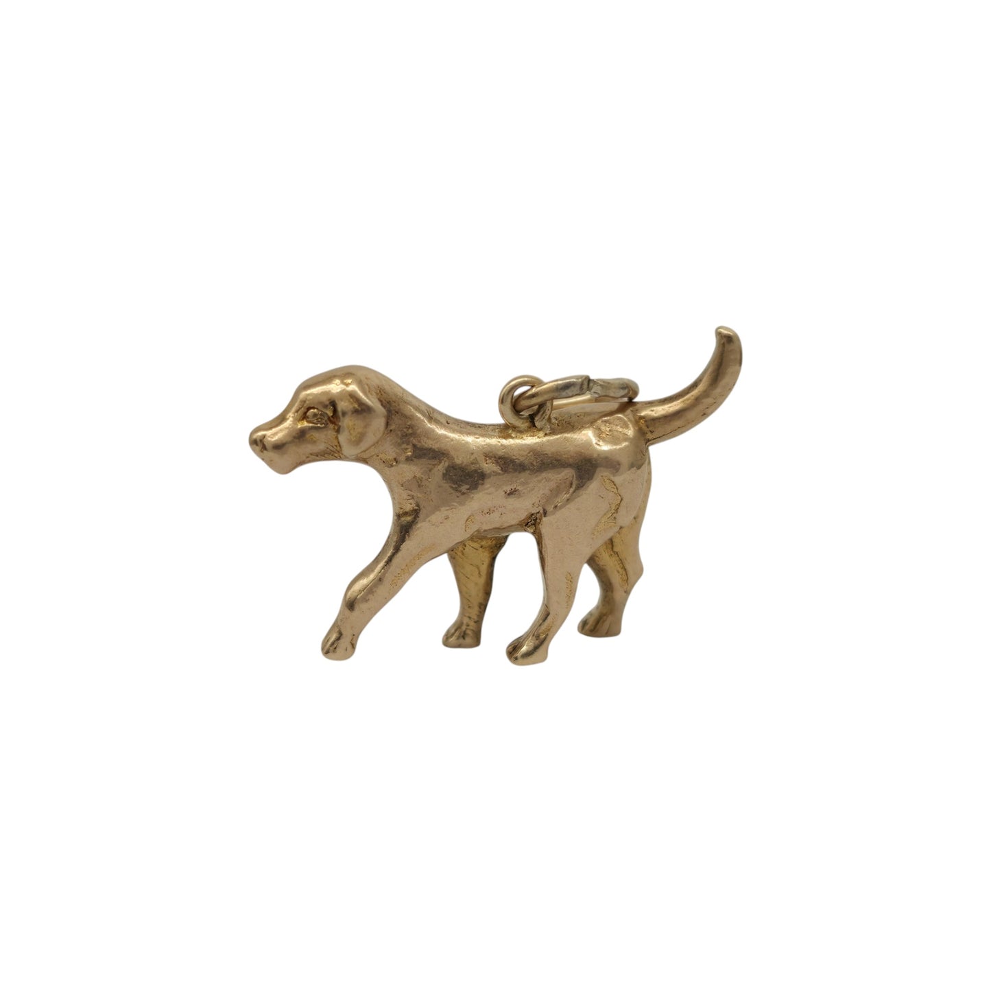 Chester 9ct 375 Yellow Gold Labrador Dog Charm 1956 L 2.1 cm 4.5 g.