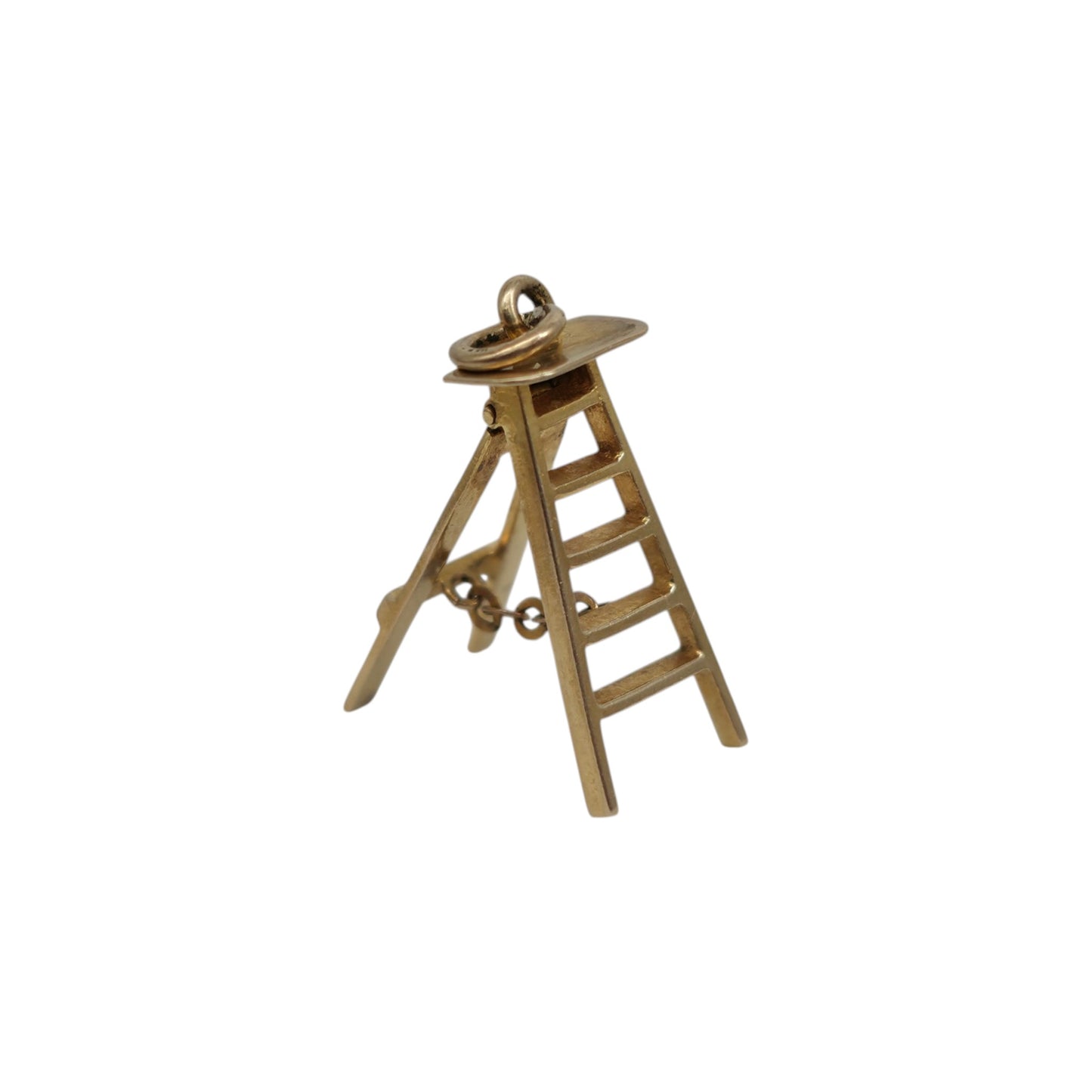 9ct 375 Yellow Gold Articulated Ladder Charm 1948 L 1.6 cm 0.9 g.
