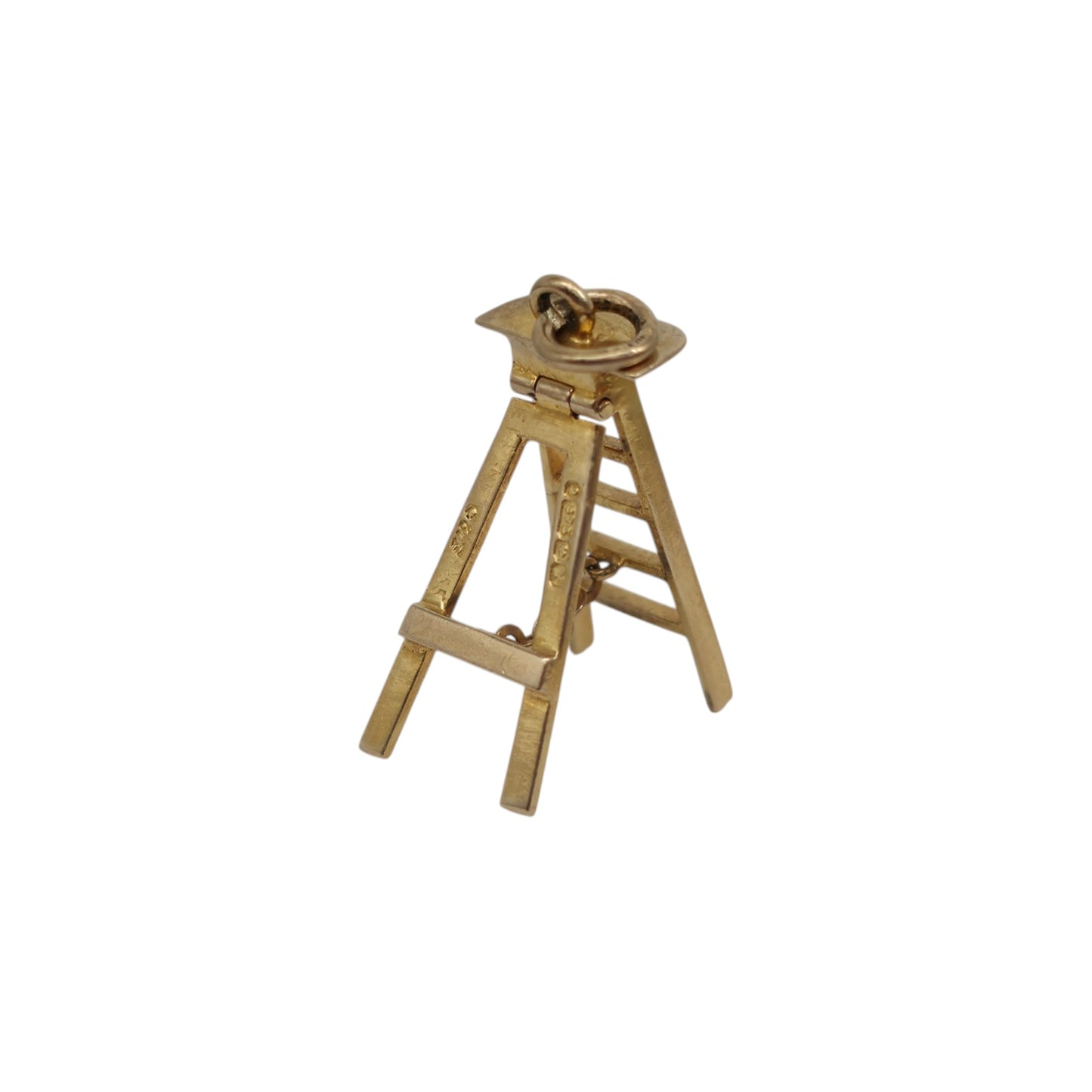 9ct 375 Yellow Gold Articulated Ladder Charm 1948 L 1.6 cm 0.9 g.