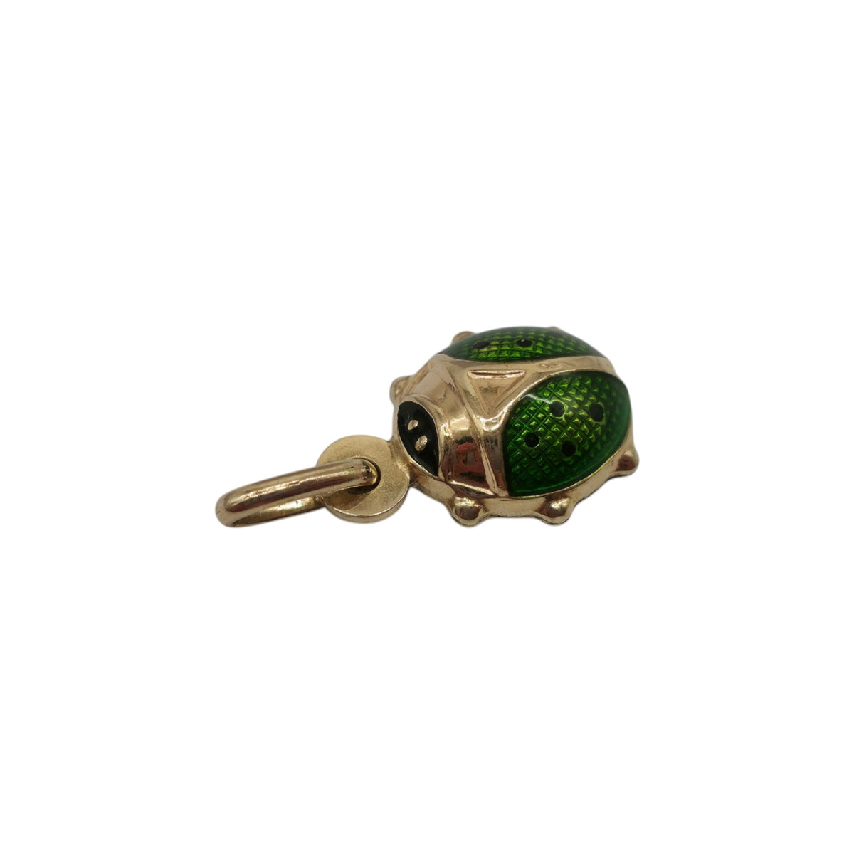 Unoaerre 9ct 375 Yellow Gold & Enamel Ladybird Charm L 1.0 cm 0.8 g.