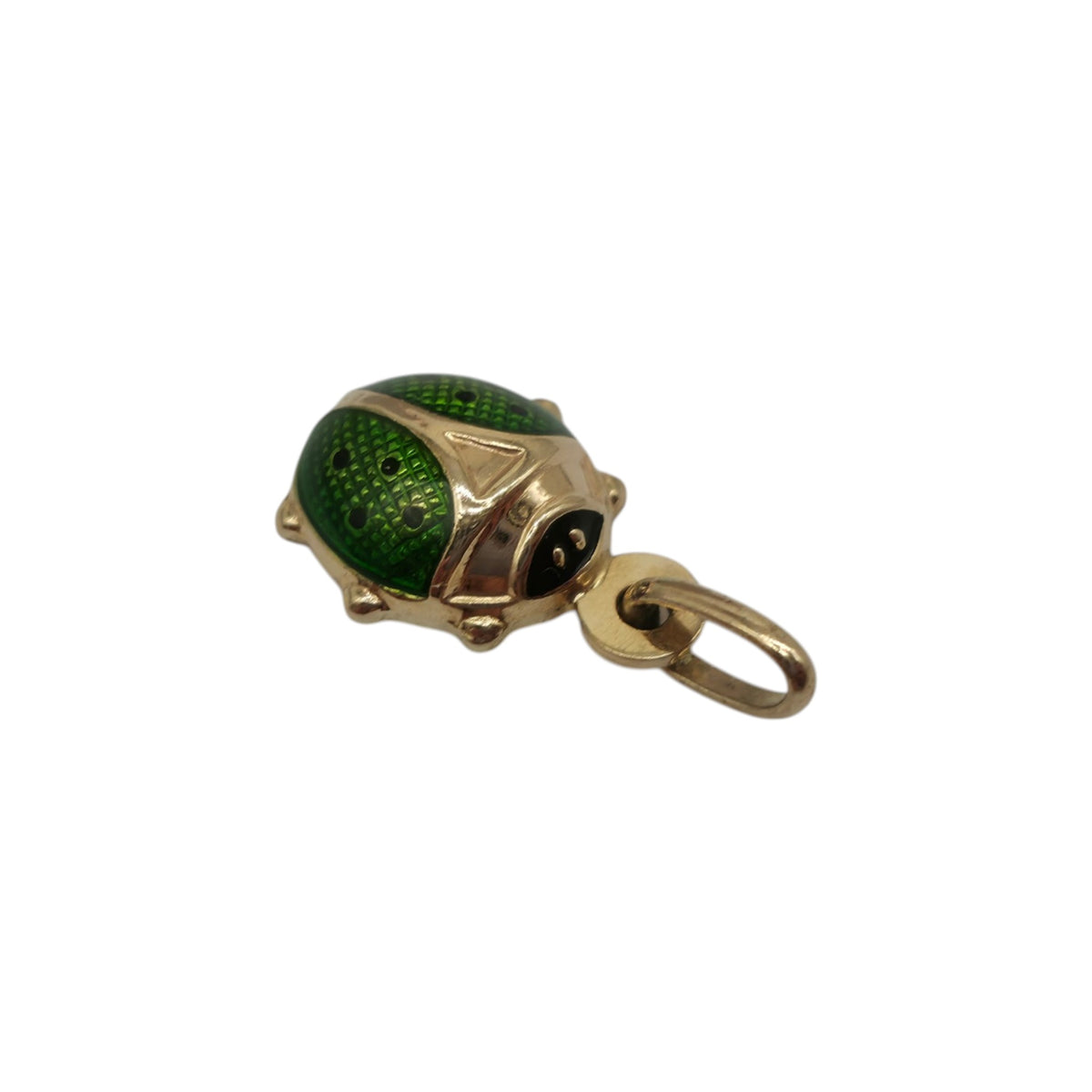 Unoaerre 9ct 375 Yellow Gold & Enamel Ladybird Charm L 1.0 cm 0.8 g.
